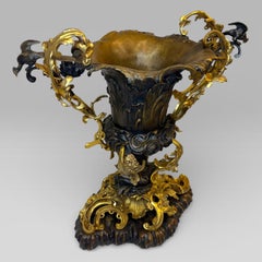 Gilt Bronze Art Nouveau Urn Centrepiece Vase After Henry Dasson
