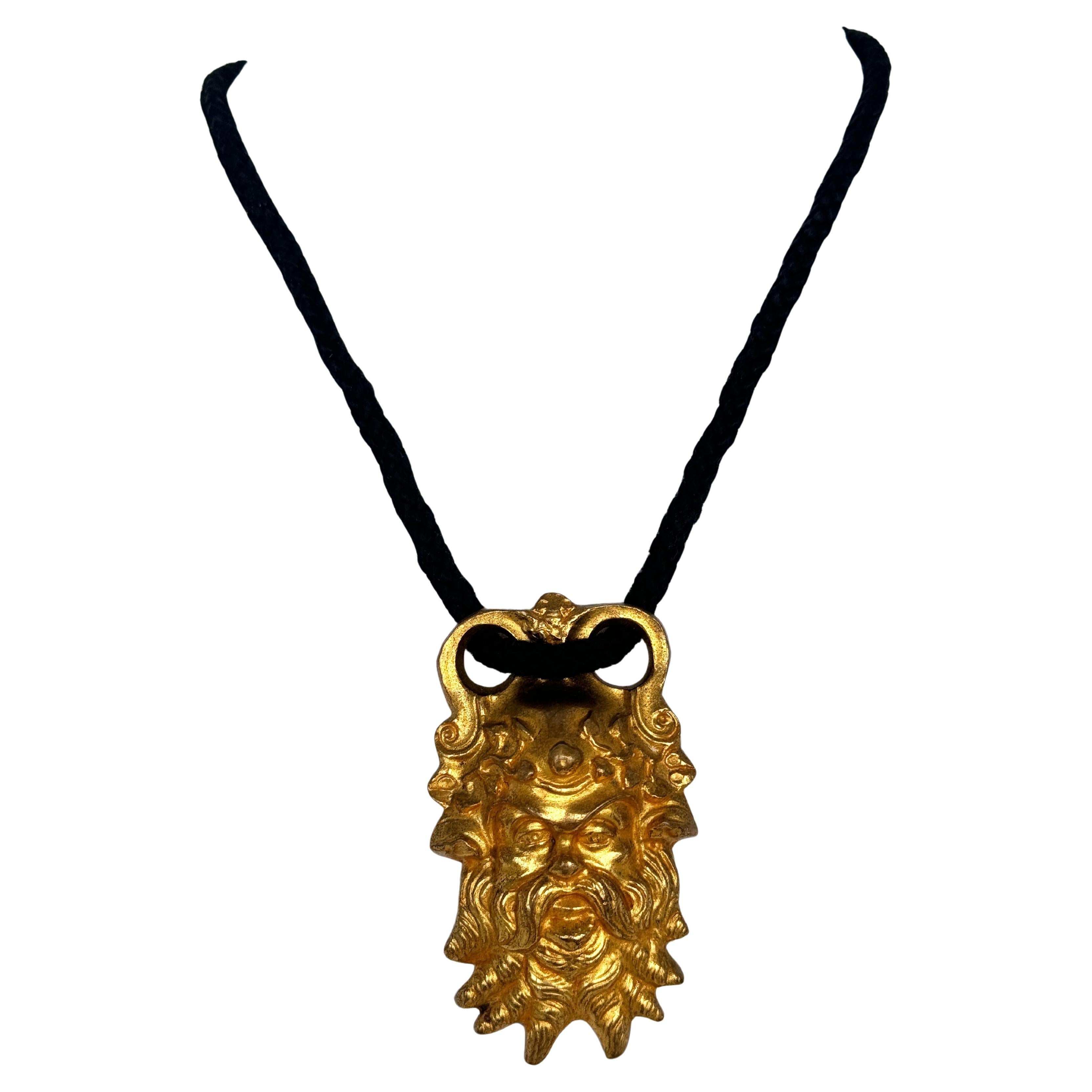 Gilt Bronze Arthus Bertrand Pendant and Victorian Braided Hair Rope For Sale