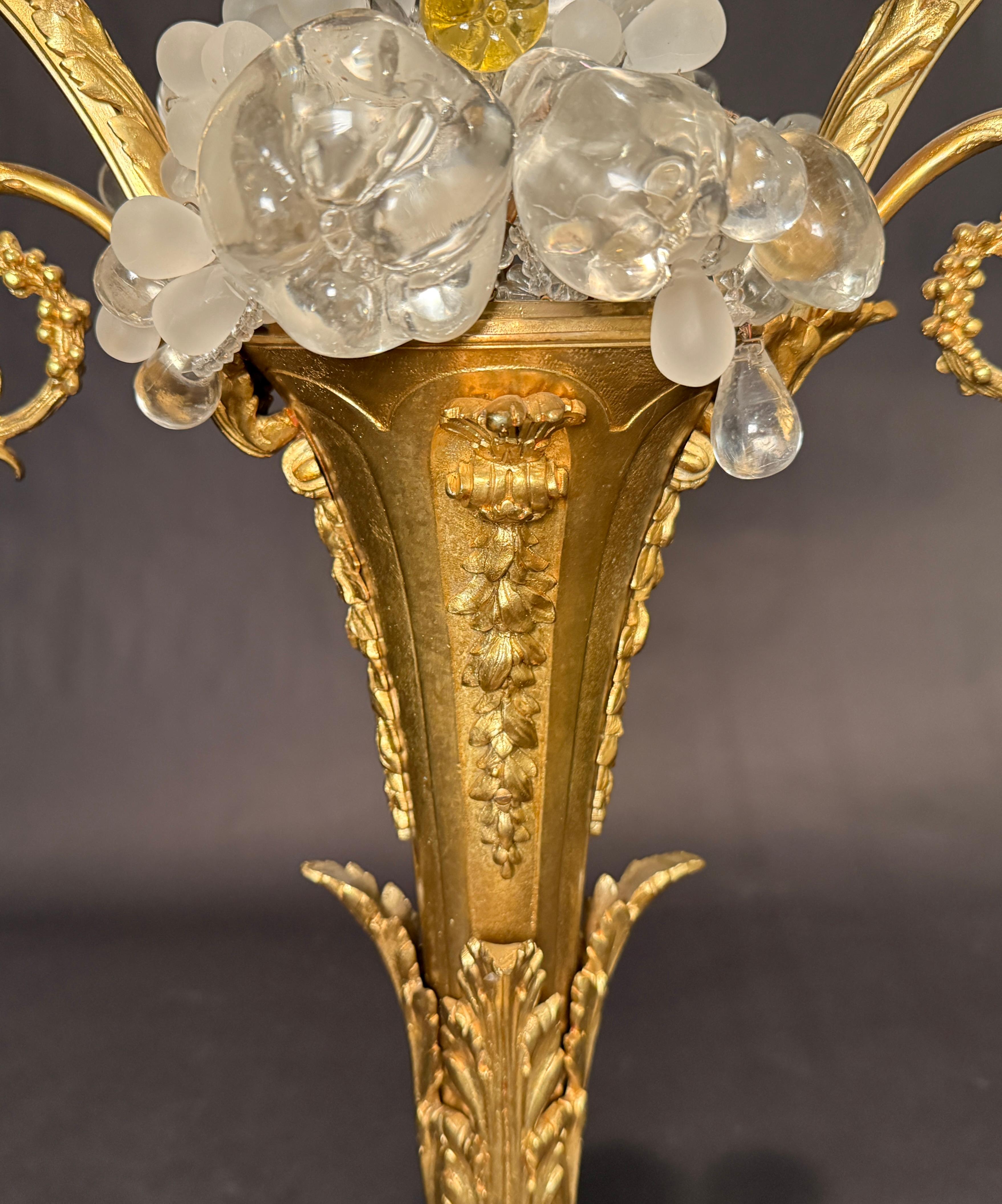 Lámpara de bronce dorado estilo Luis XVI de Baccarat en Bueno estado para la venta en Norwood, NJ