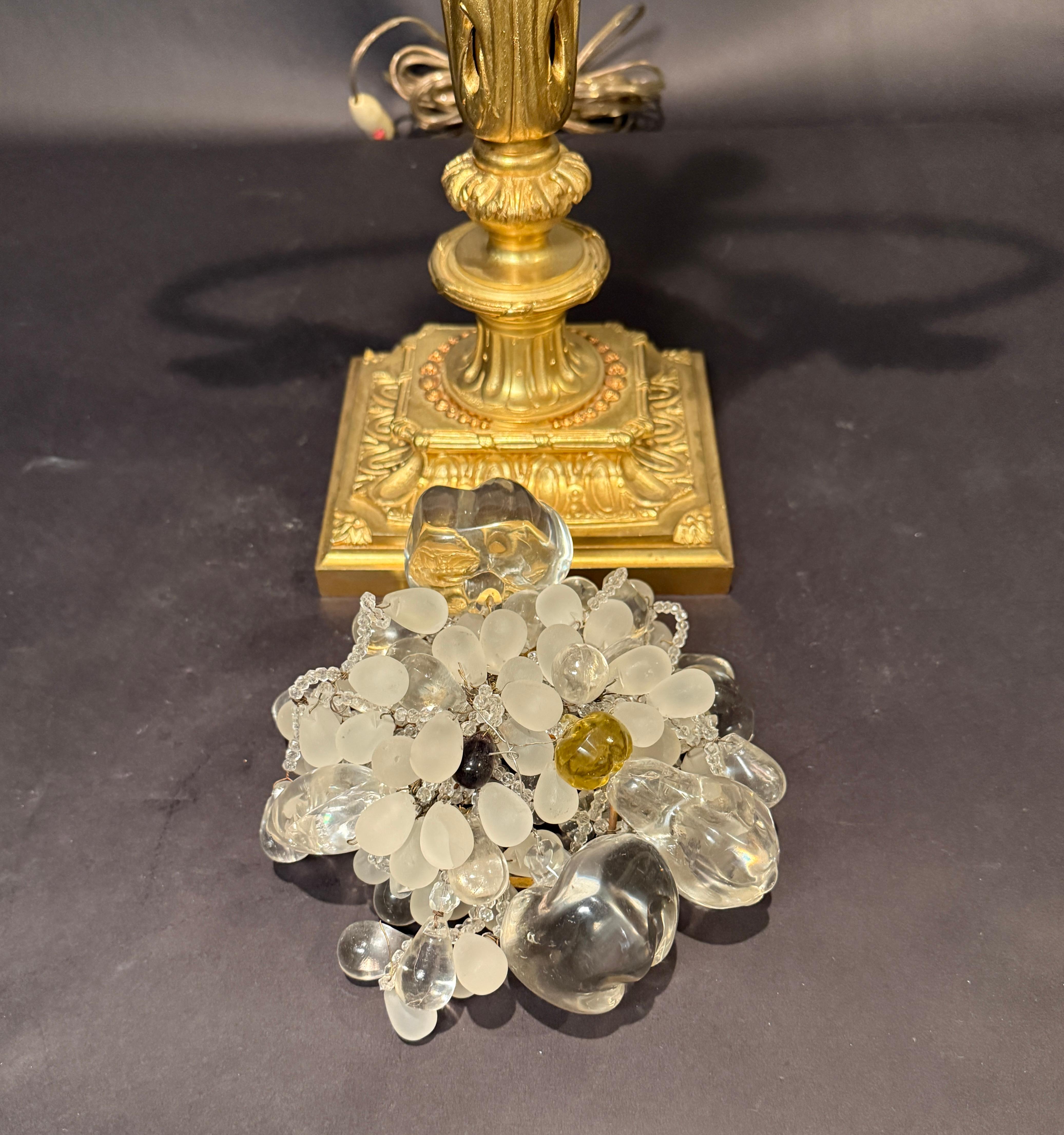 Lámpara de bronce dorado estilo Luis XVI de Baccarat en venta 2