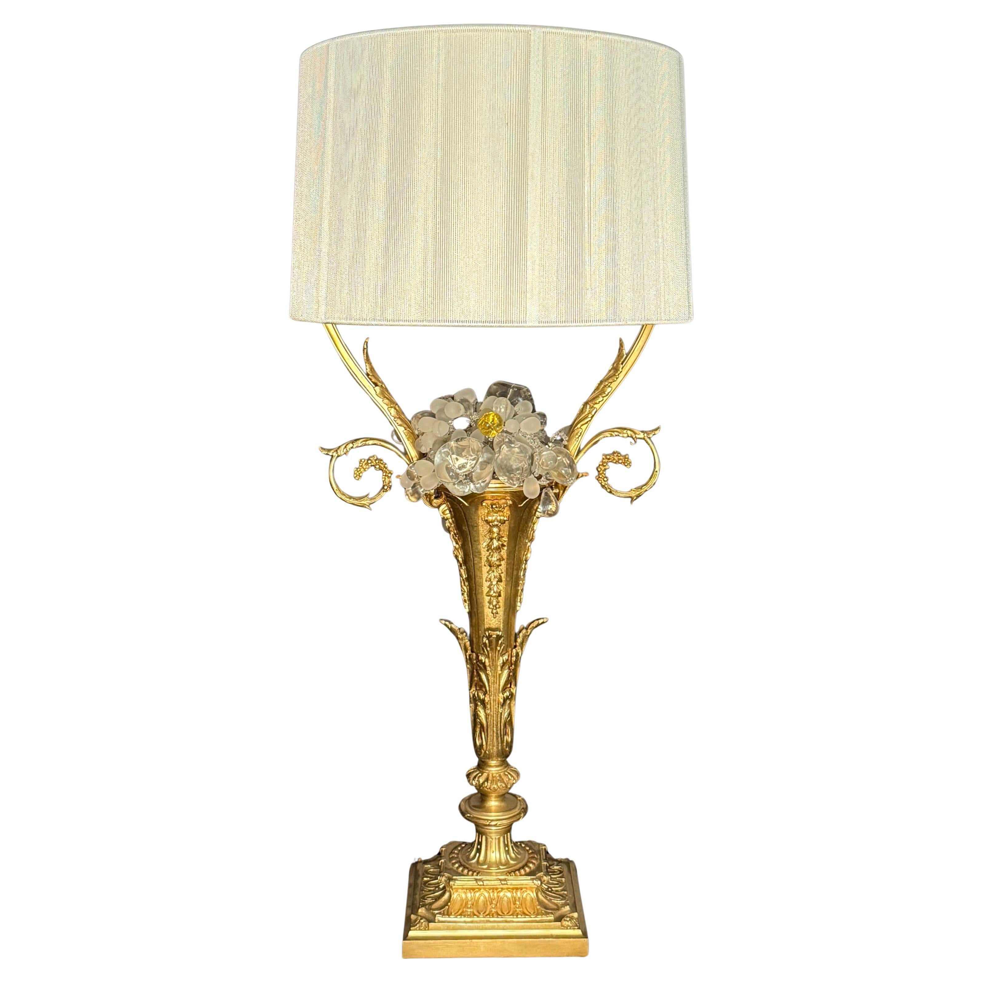 Gilt Bronze Baccarat Louis XVI Style Lamp