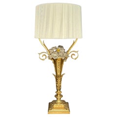 Lampada in bronzo dorato Baccarat stile Luigi XVI