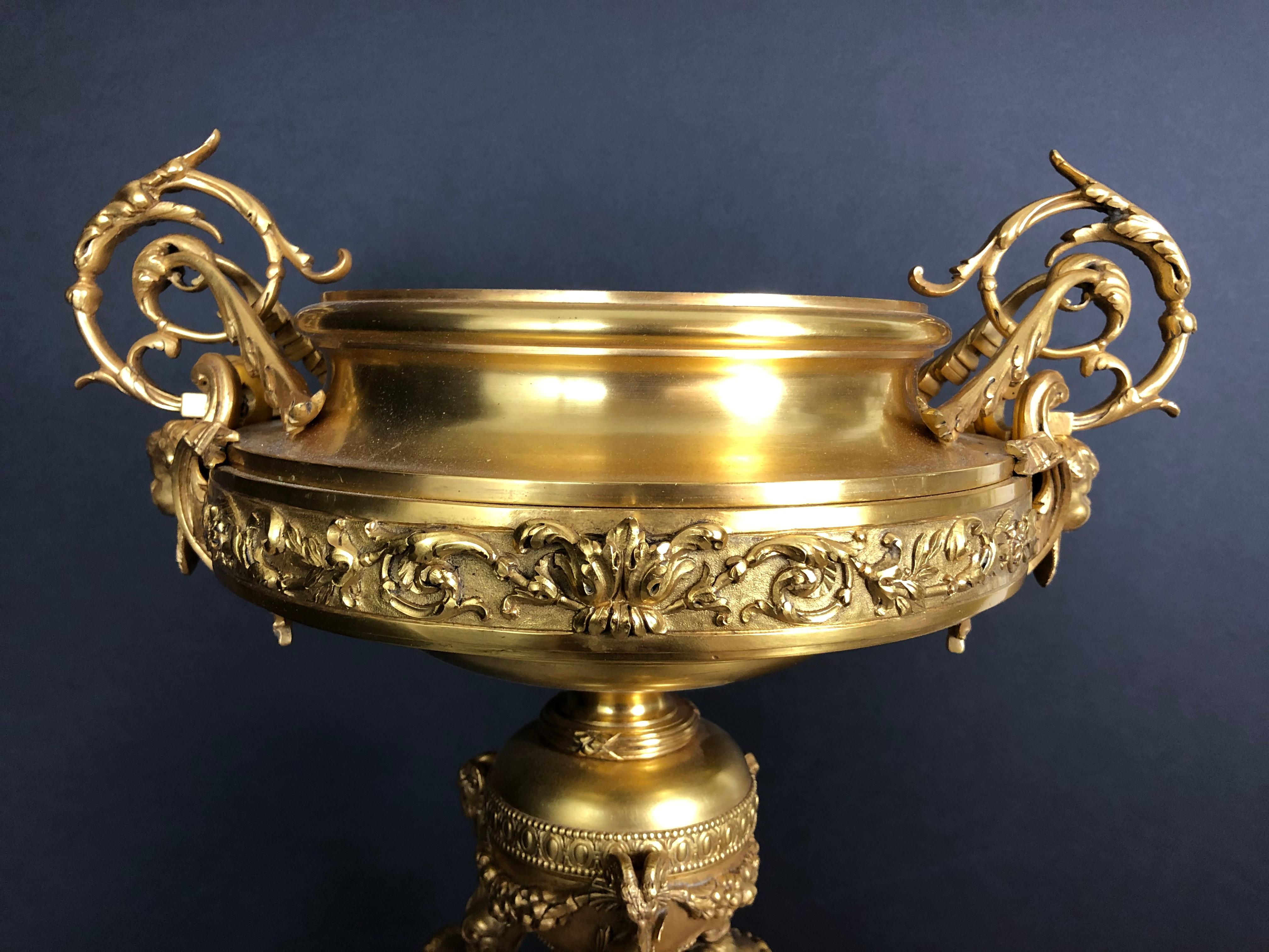 Barbedienne Bronze Centerpiece after Germain Pilon on Red and Black ...