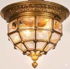Gilt Bronze & Blown Glass Pendant