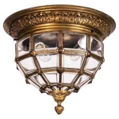 Gilt Bronze & Blown Glass Pendant