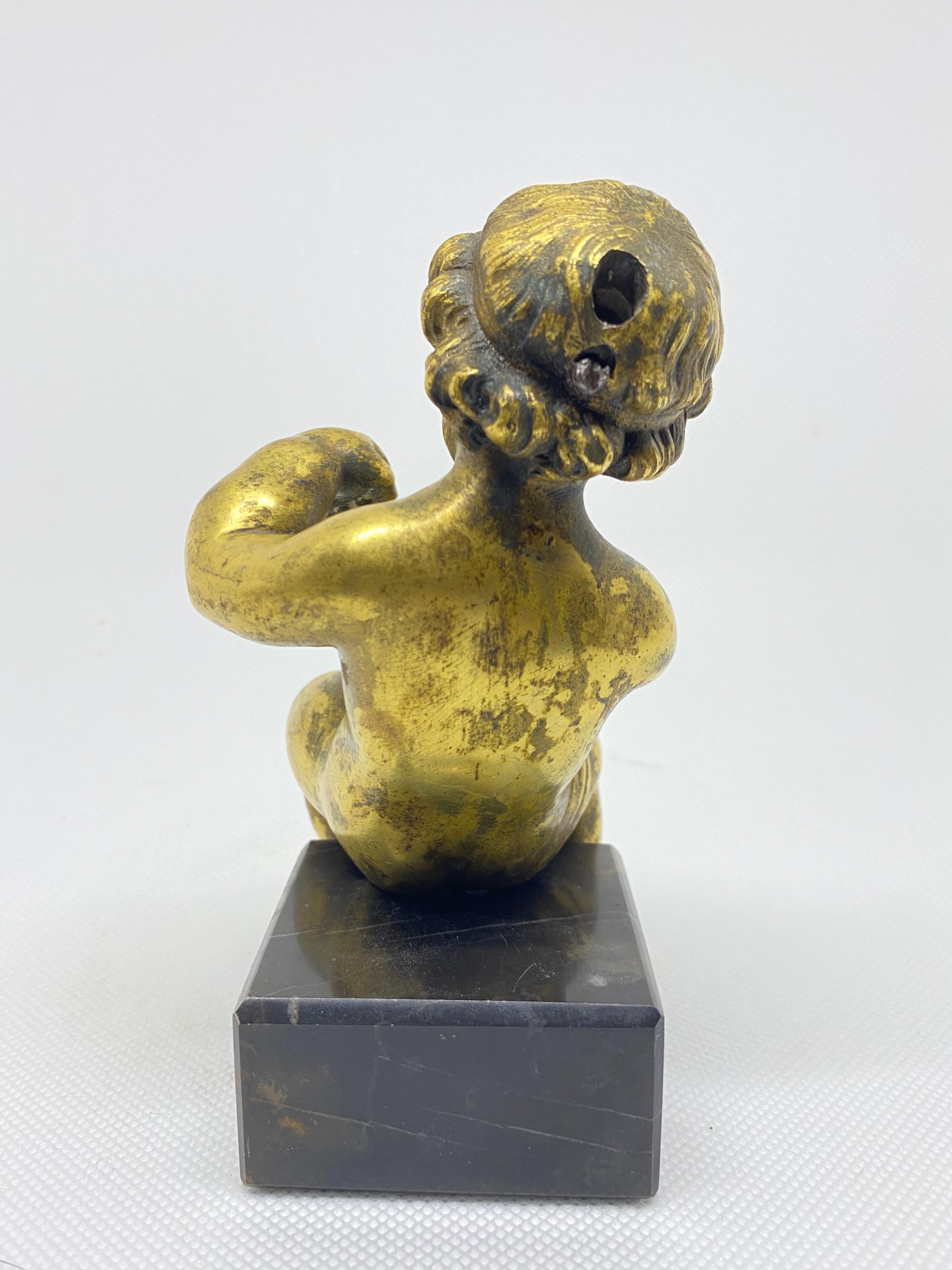Barocco Allegoria di ragazzo in bronzo dorato della geografia, Francia, XVIII secolo in vendita