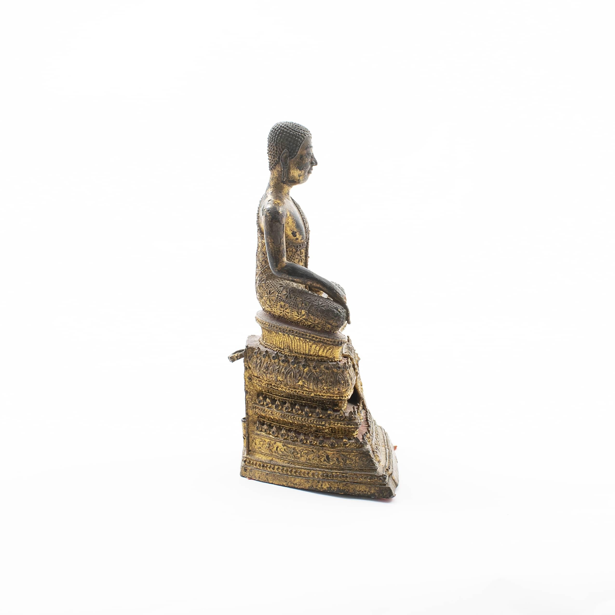 Gilt Bronze Buddha, Siam, c  1800-1850 In Good Condition In Kastrup, DK