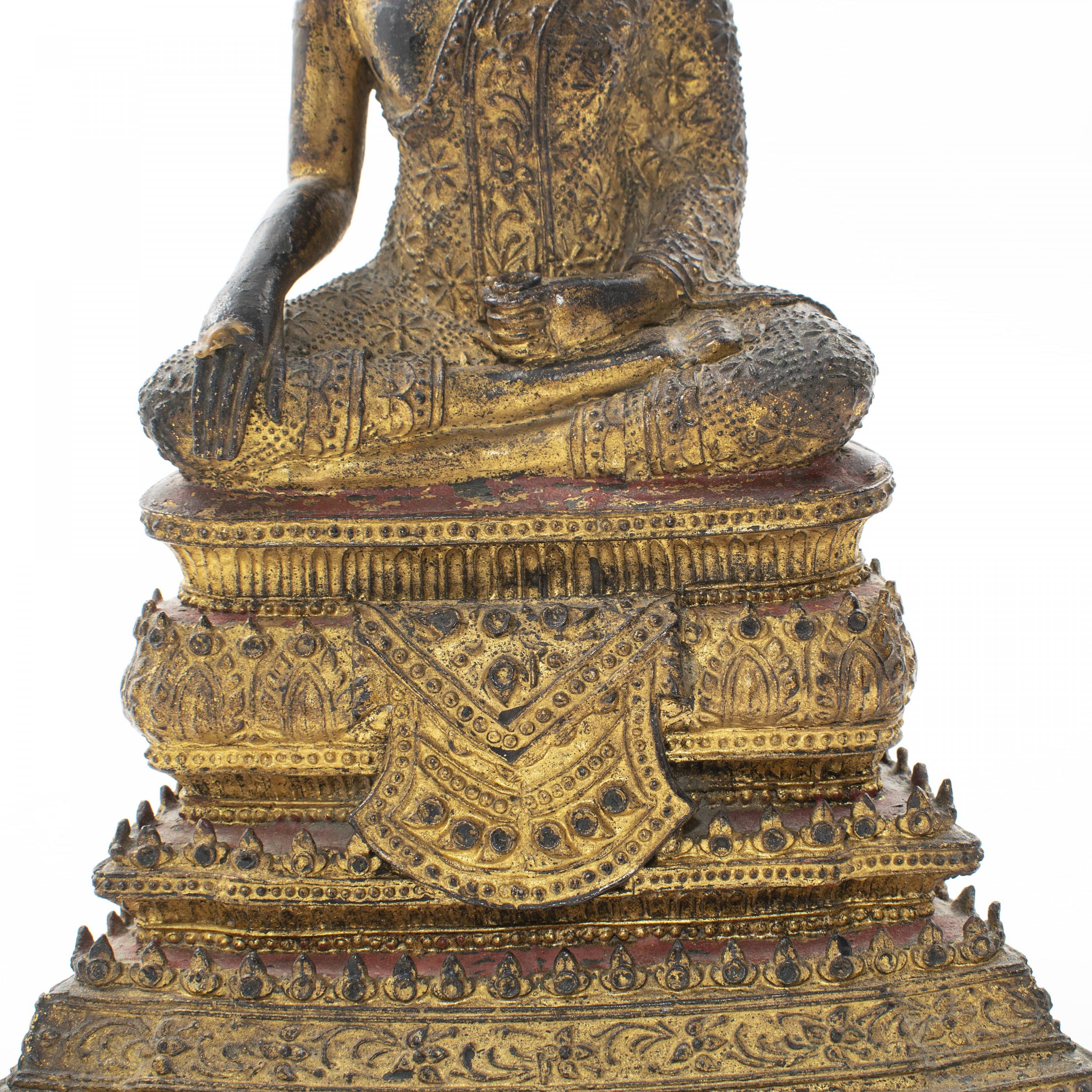 Gilt Bronze Buddha, Siam, c  1800-1850 3