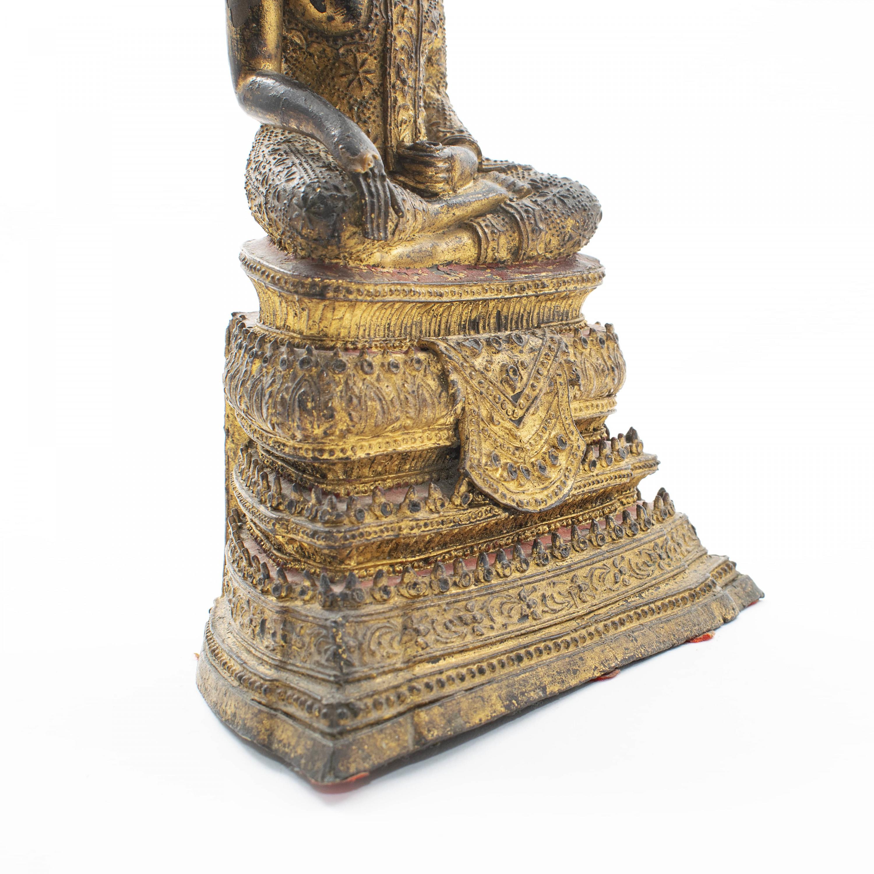 Gilt Bronze Buddha, Siam, c  1800-1850 4