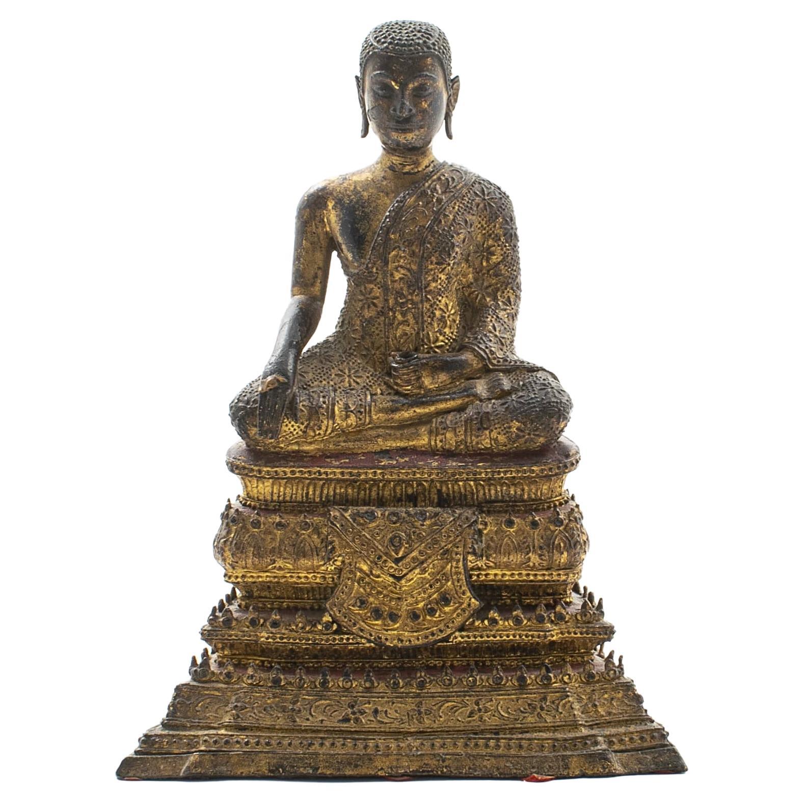 Gilt Bronze Buddha, Siam, c  1800-1850