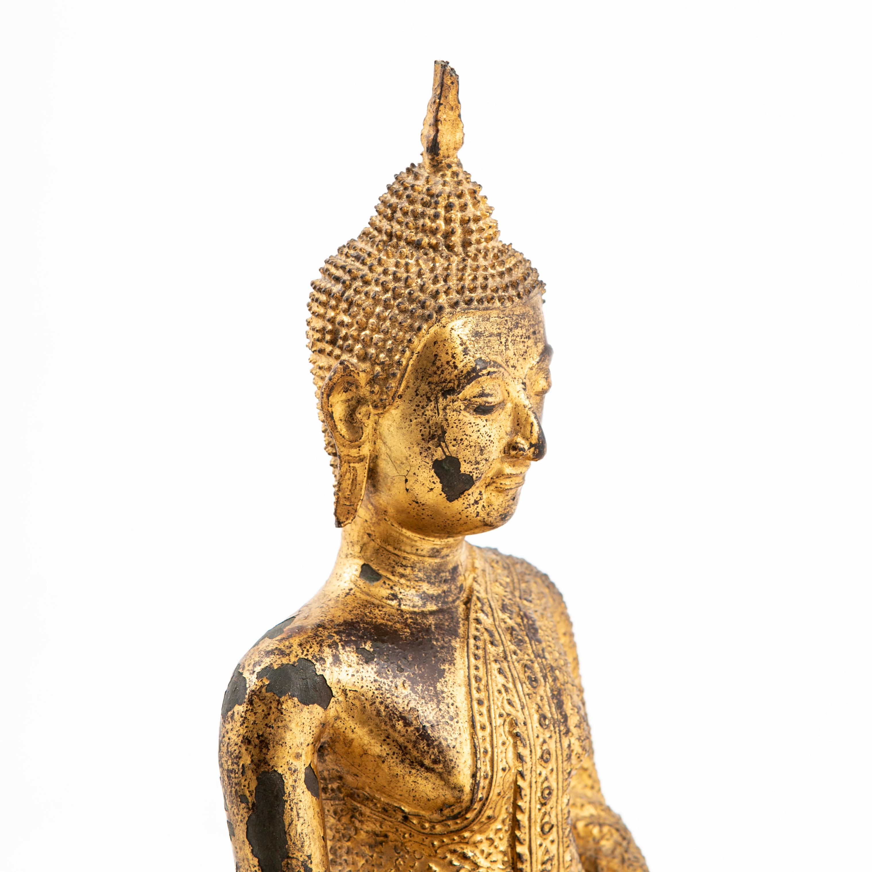 Siam de Bouddha en bronze doré 5