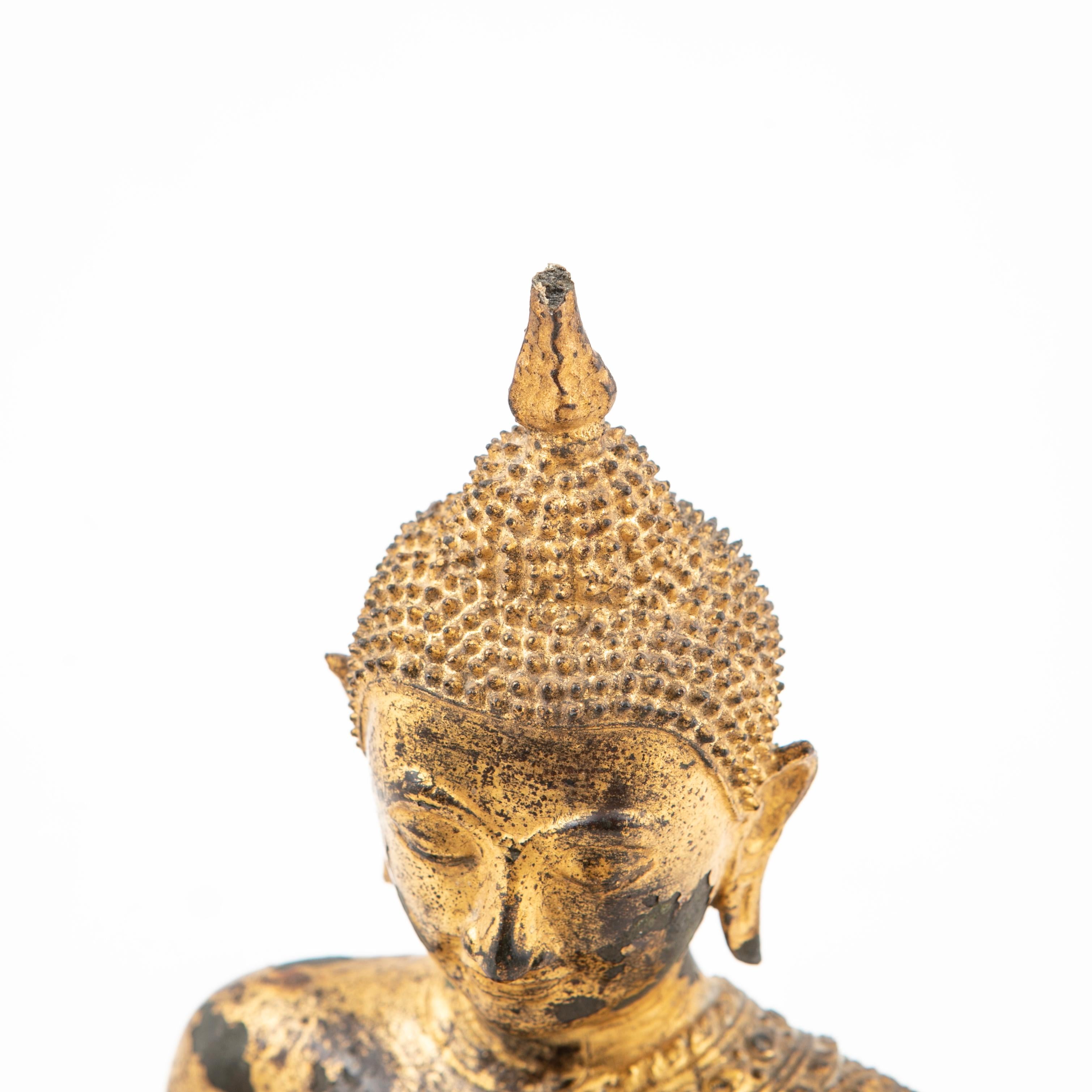 Siam de Bouddha en bronze doré 6