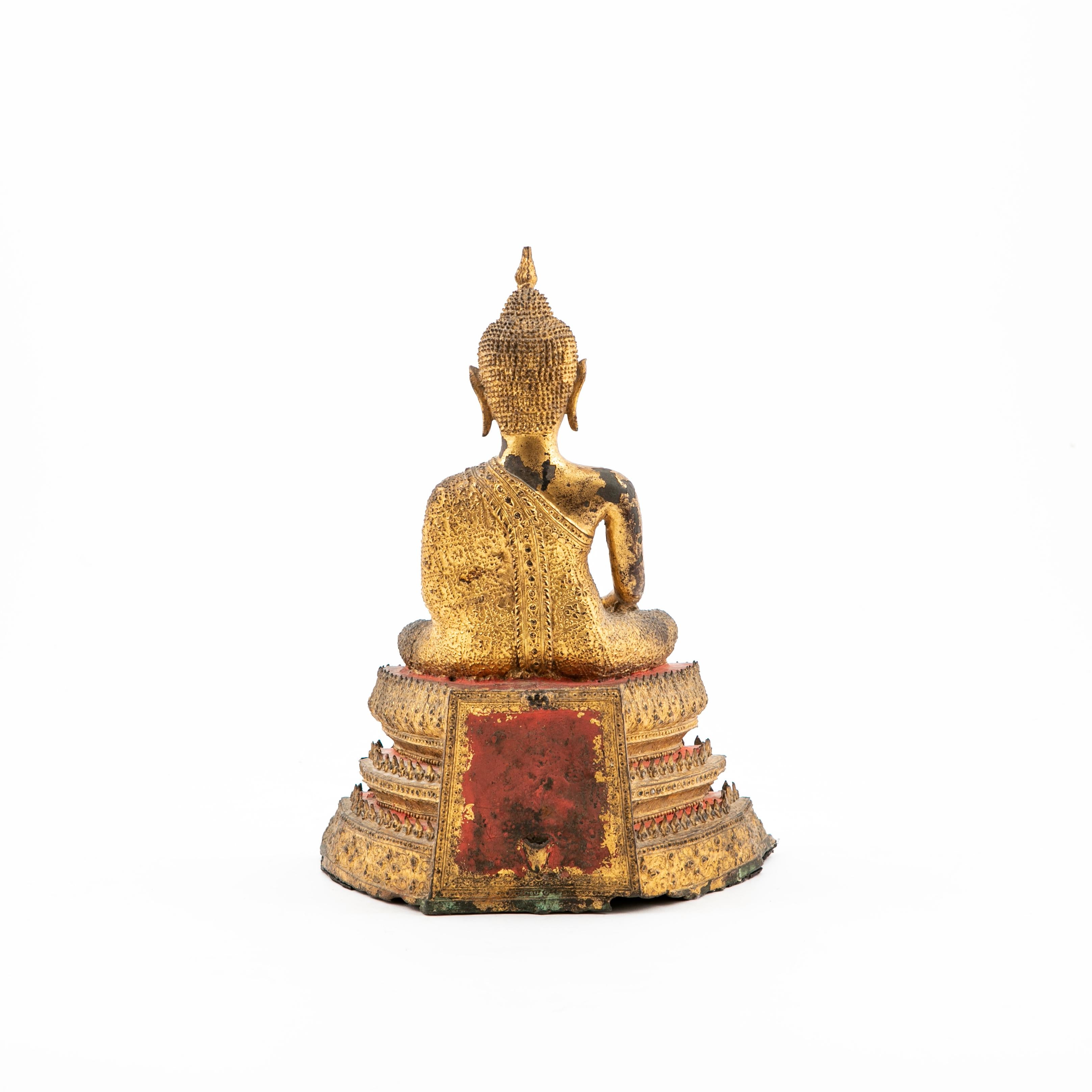 Autre Siam de Bouddha en bronze doré