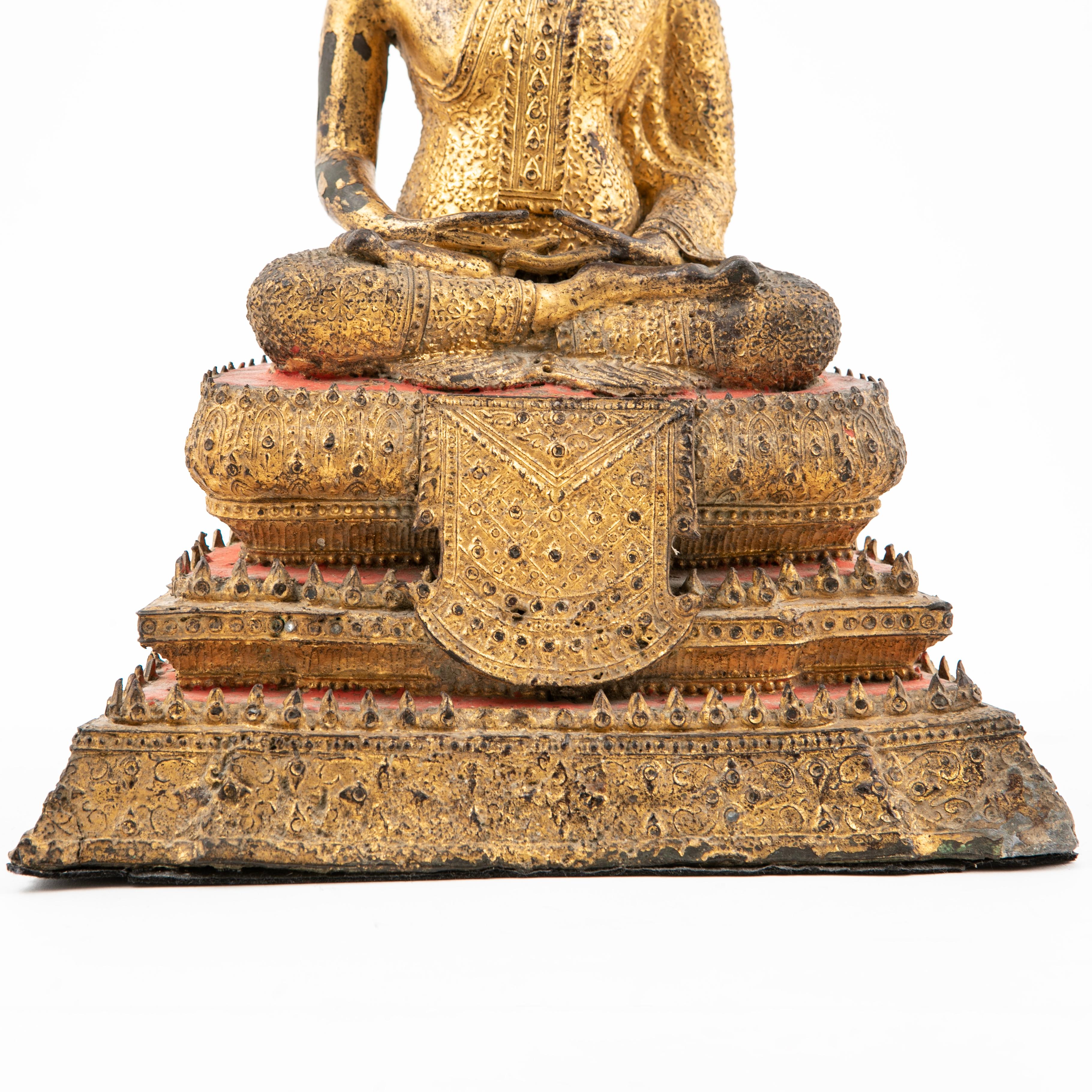 Siam de Bouddha en bronze doré Bon état à Kastrup, DK