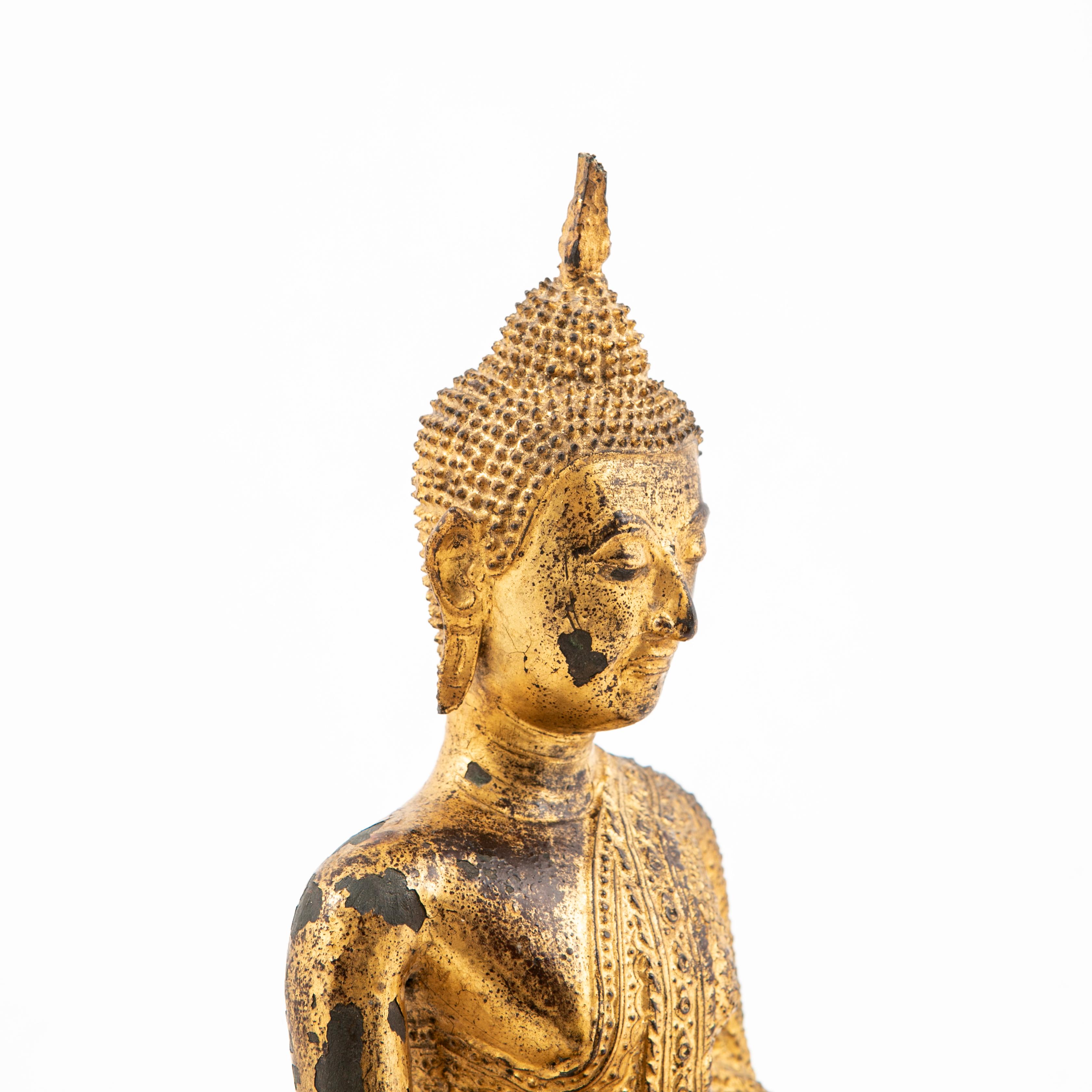 XIXe siècle Siam de Bouddha en bronze doré