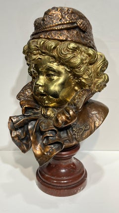 Gilt Bronze Bust of Child After Emile Guillemin