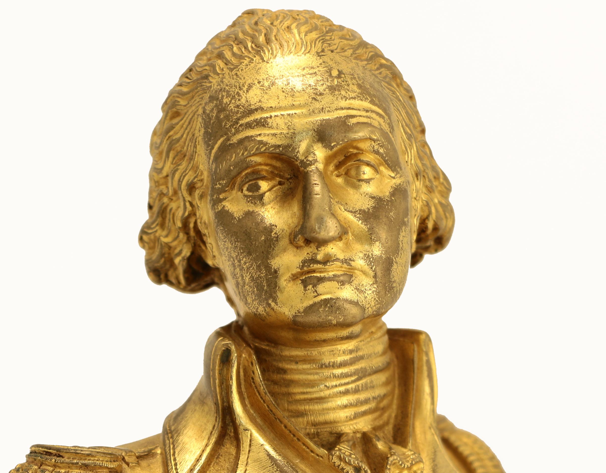 Gilt Bronze Bust of George Washington In Good Condition For Sale In Montreal, QC