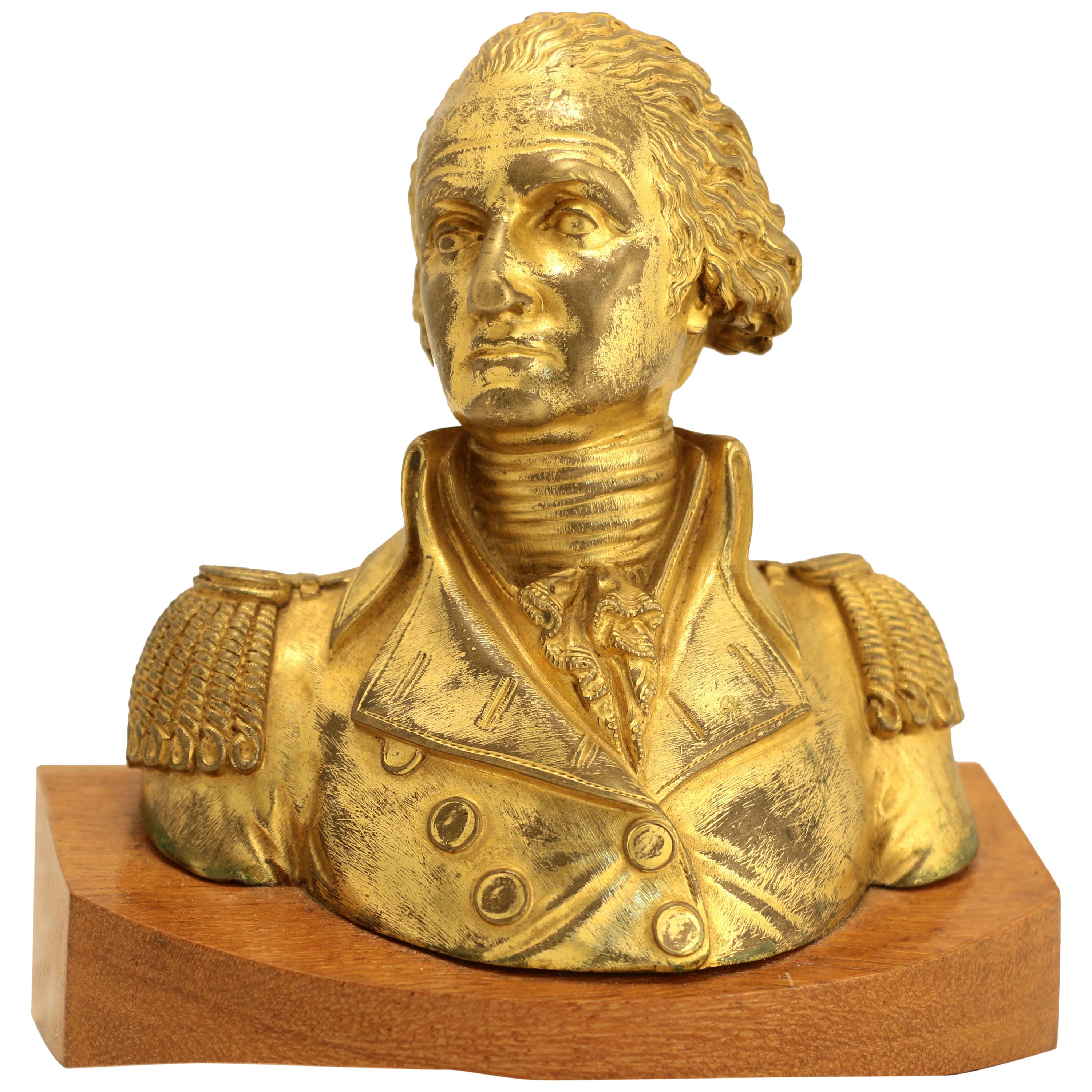 Busto in bronzo dorato di Georges Washington