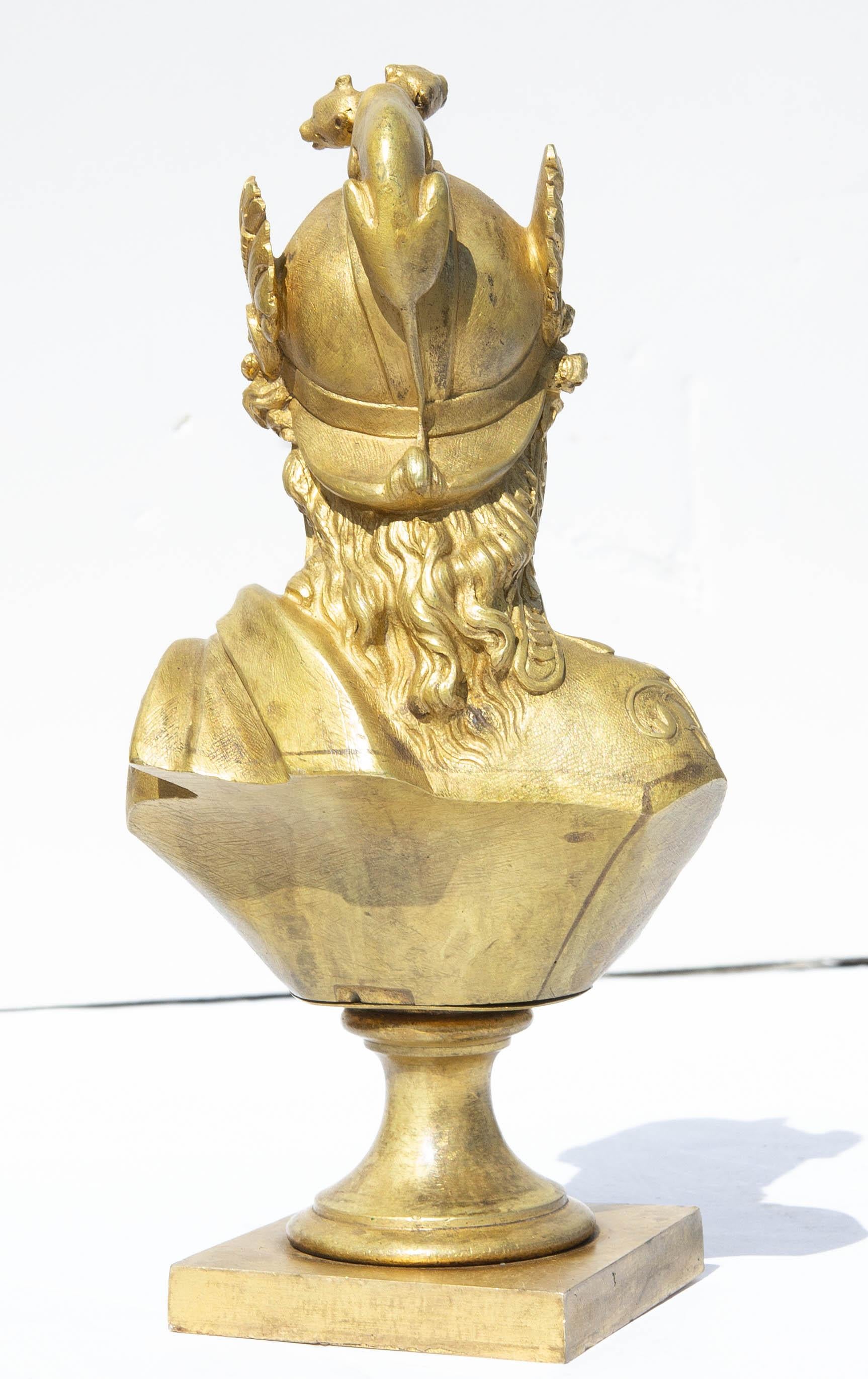 French Gilt Bronze Bust of Joan of Arc, 19th Century