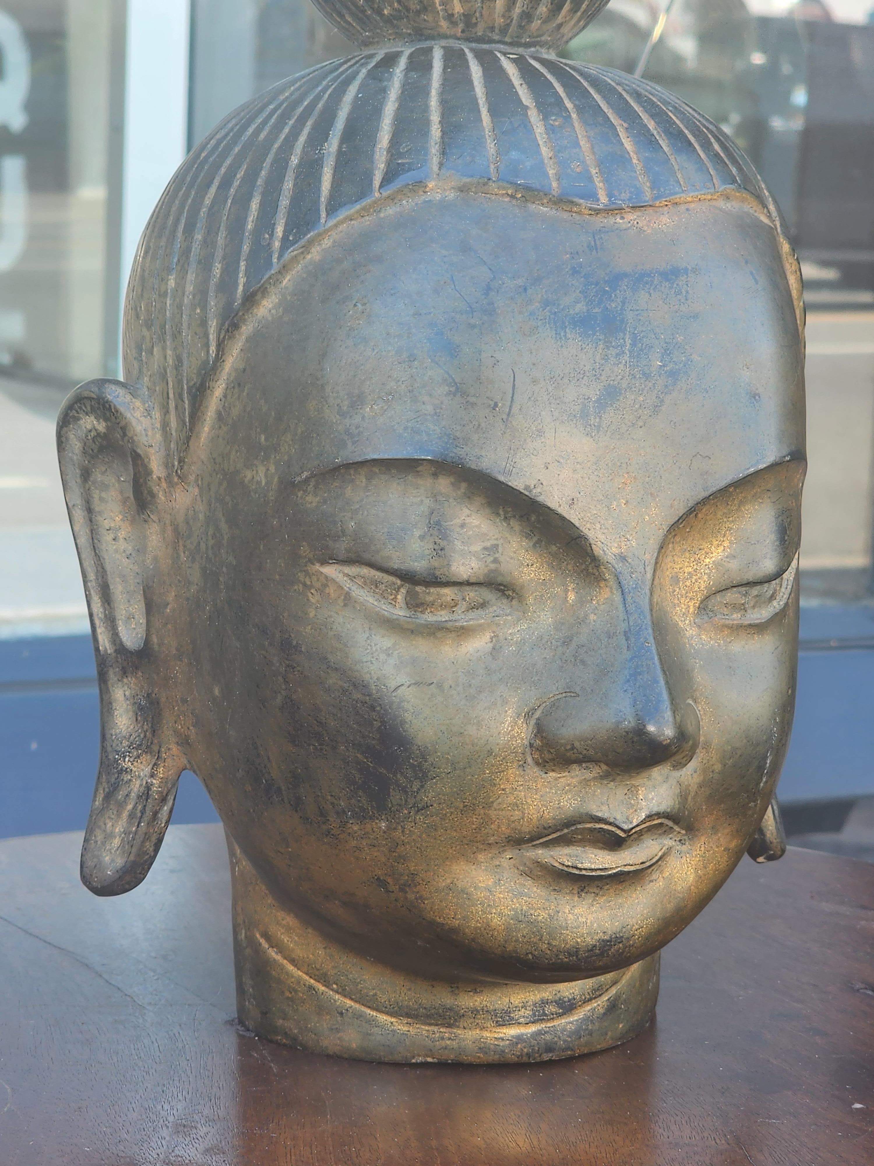 Gilt Bronze Bust of Shakyamuni Buddha For Sale 1