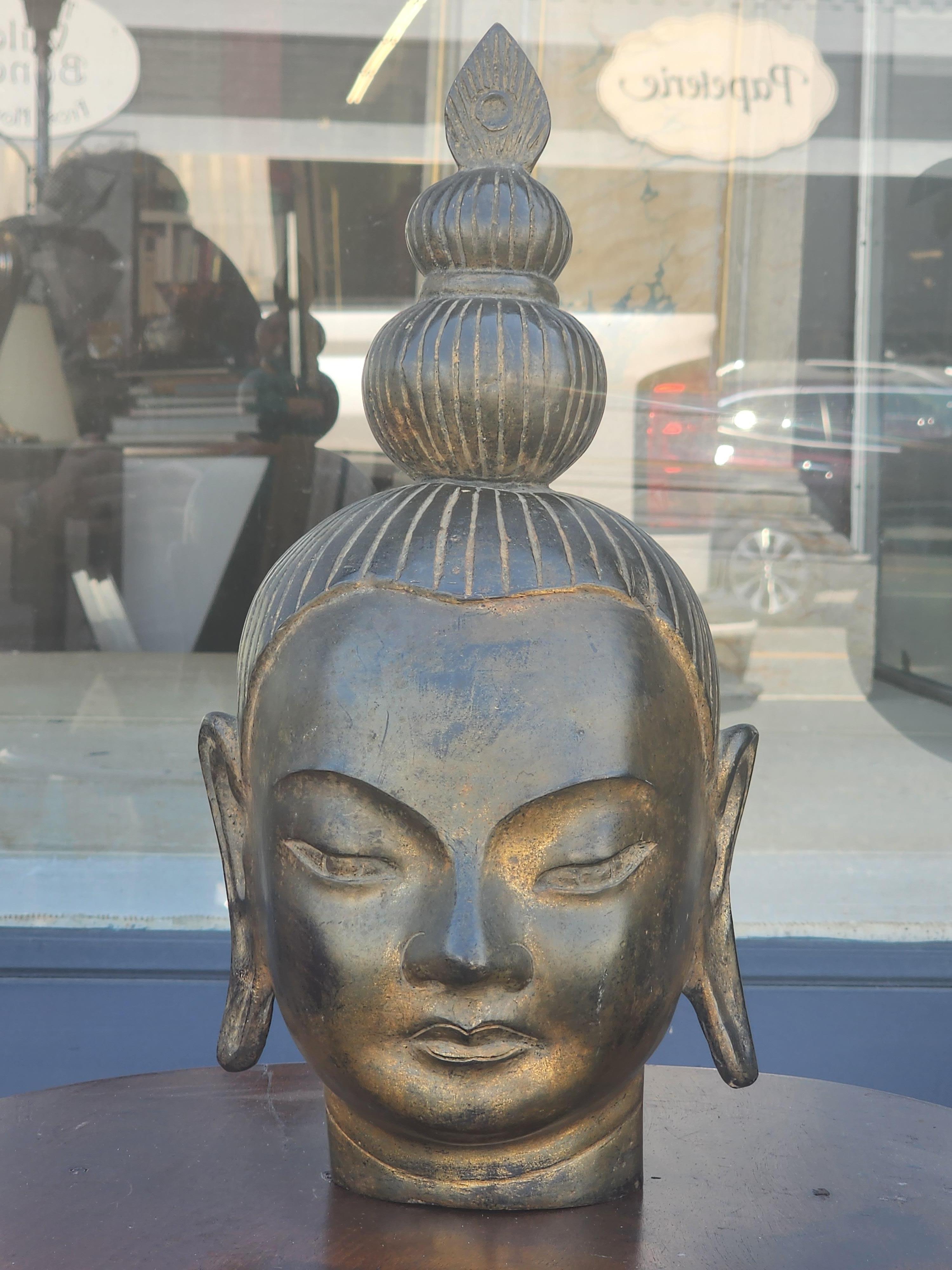 Gilt Bronze Bust of Shakyamuni Buddha For Sale 2