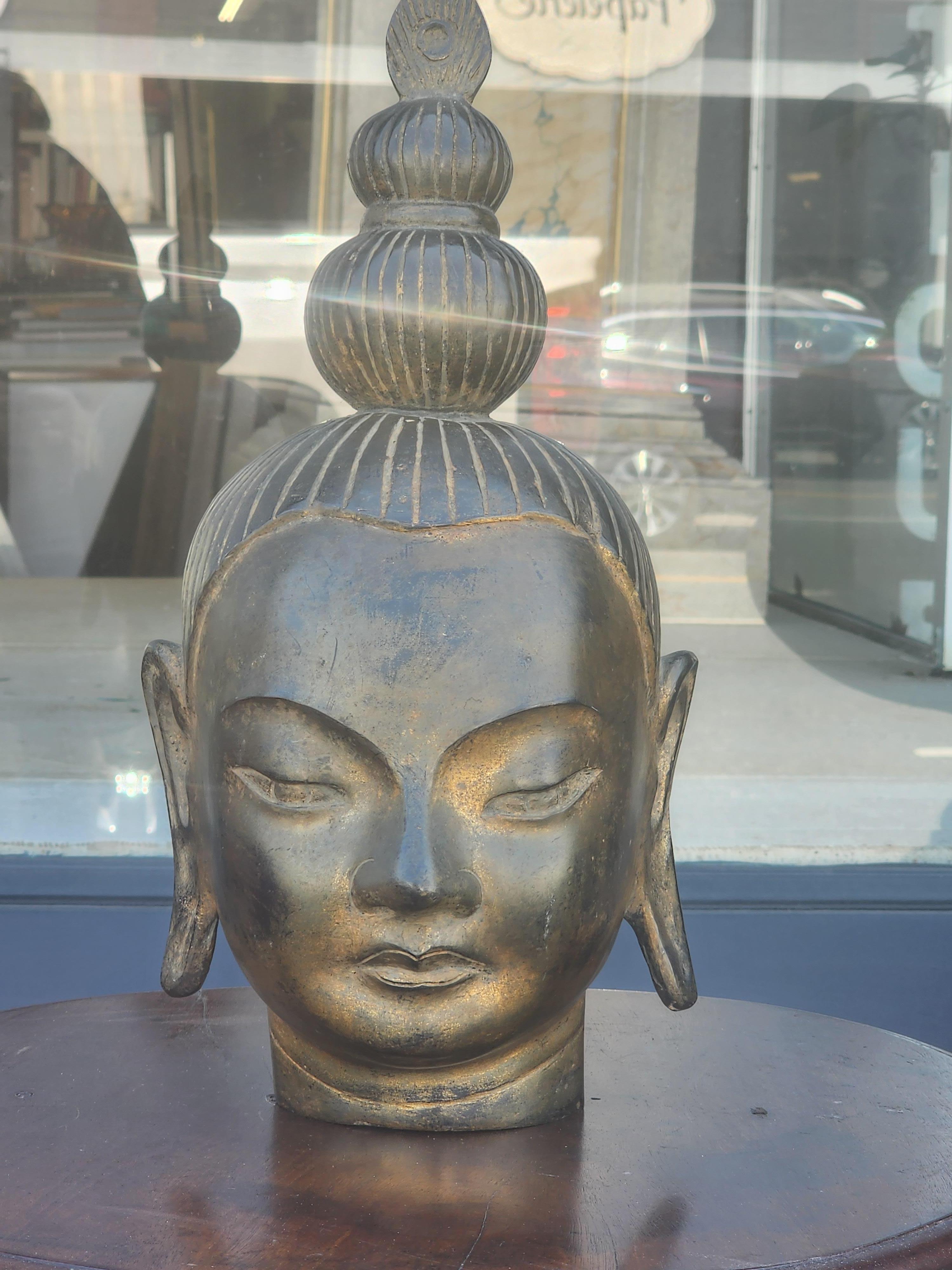 Gilt Bronze Bust of Shakyamuni Buddha For Sale 3