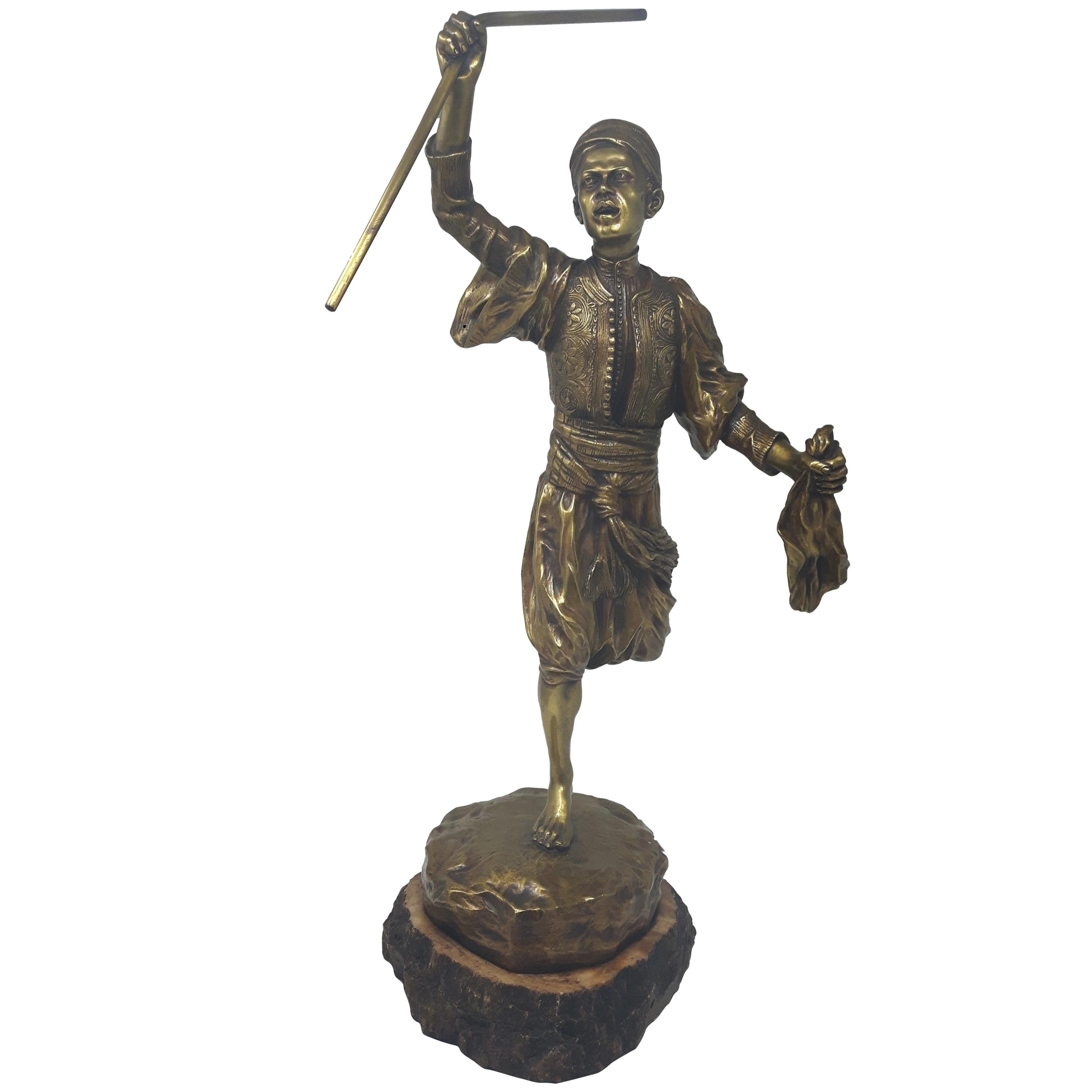Gilt Bronze by the Vienese Sculptor T.Curts For Sale