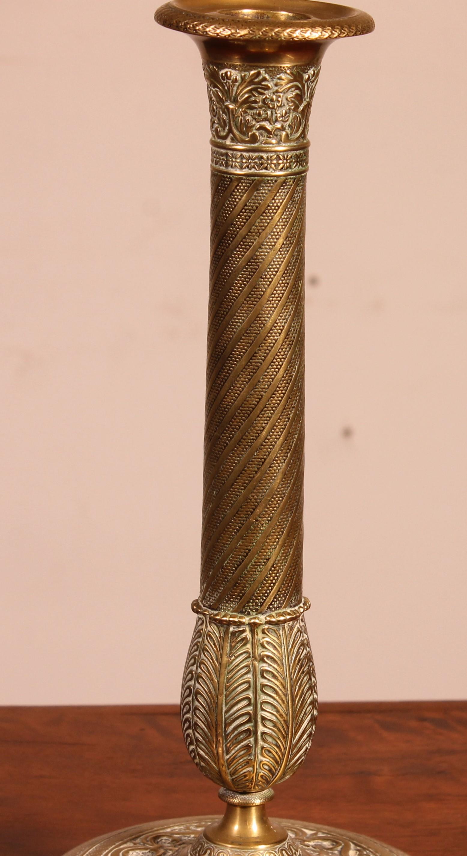 Stile impero Candeliere in bronzo dorato, periodo Impero, inizio XIX secolo in vendita