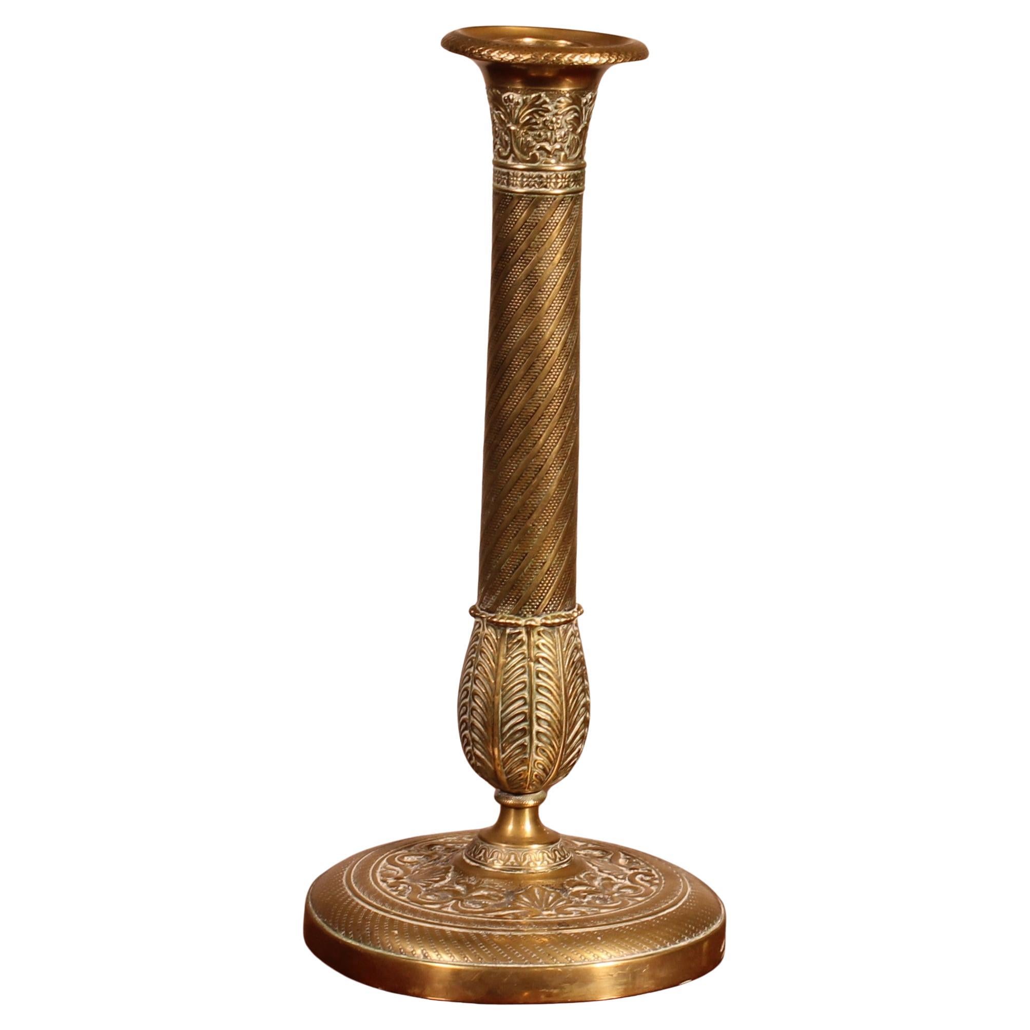 Candeliere in bronzo dorato, periodo Impero, inizio XIX secolo