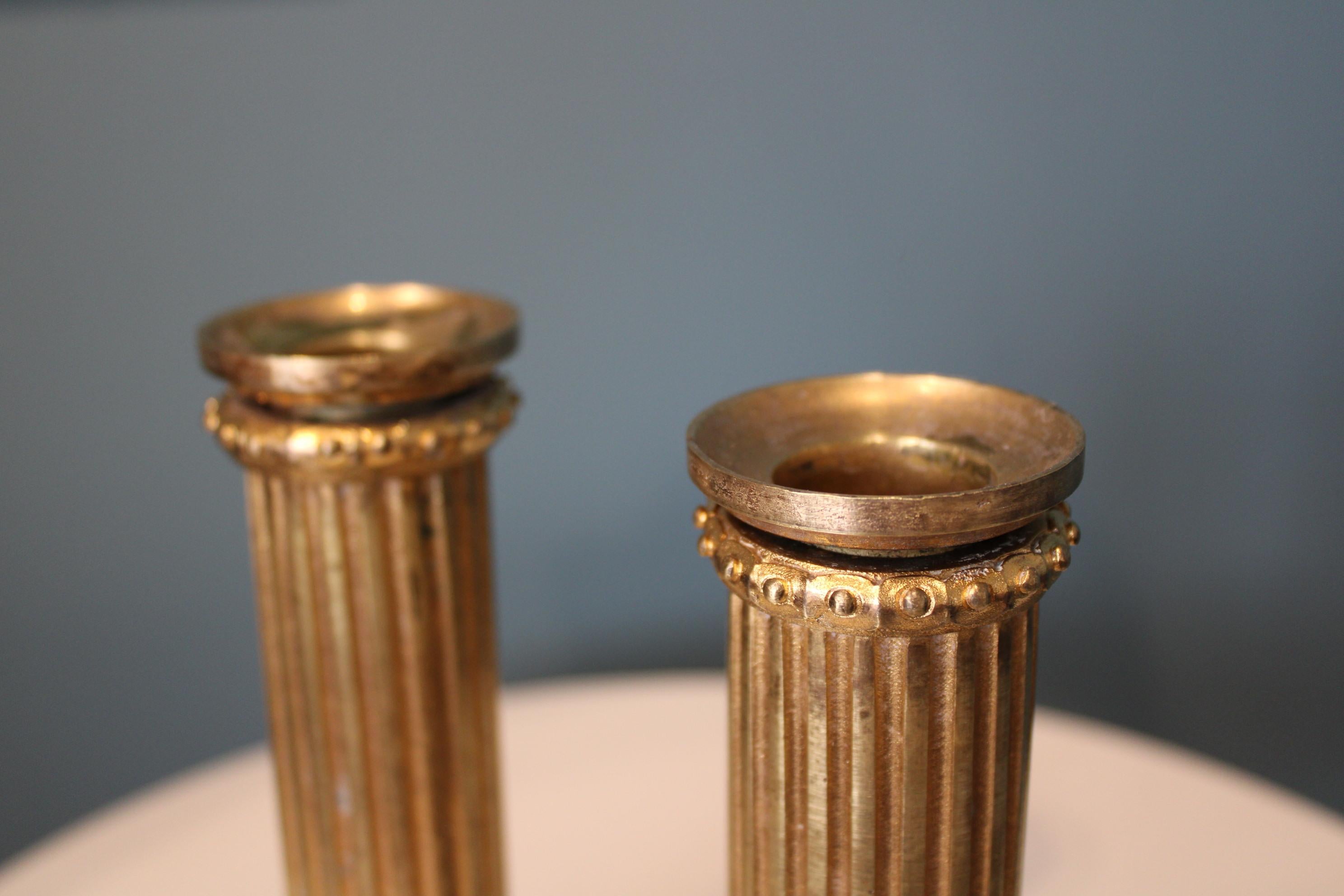 Gilt Bronze Candlesticks, 19th Century For Sale 4