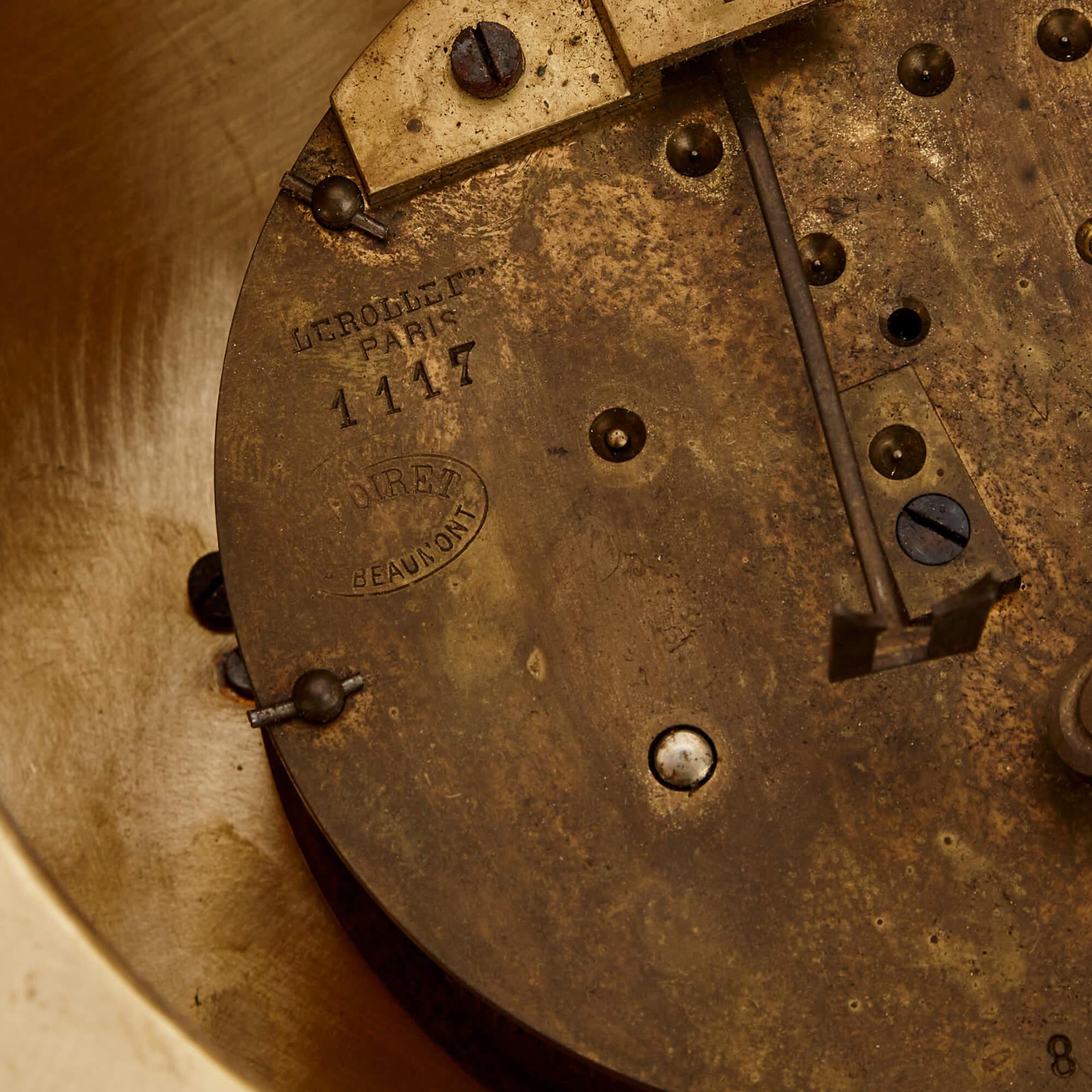 Cartel Uhr und Barometer aus vergoldeter Bronze von Lerolle Frères im Angebot 2