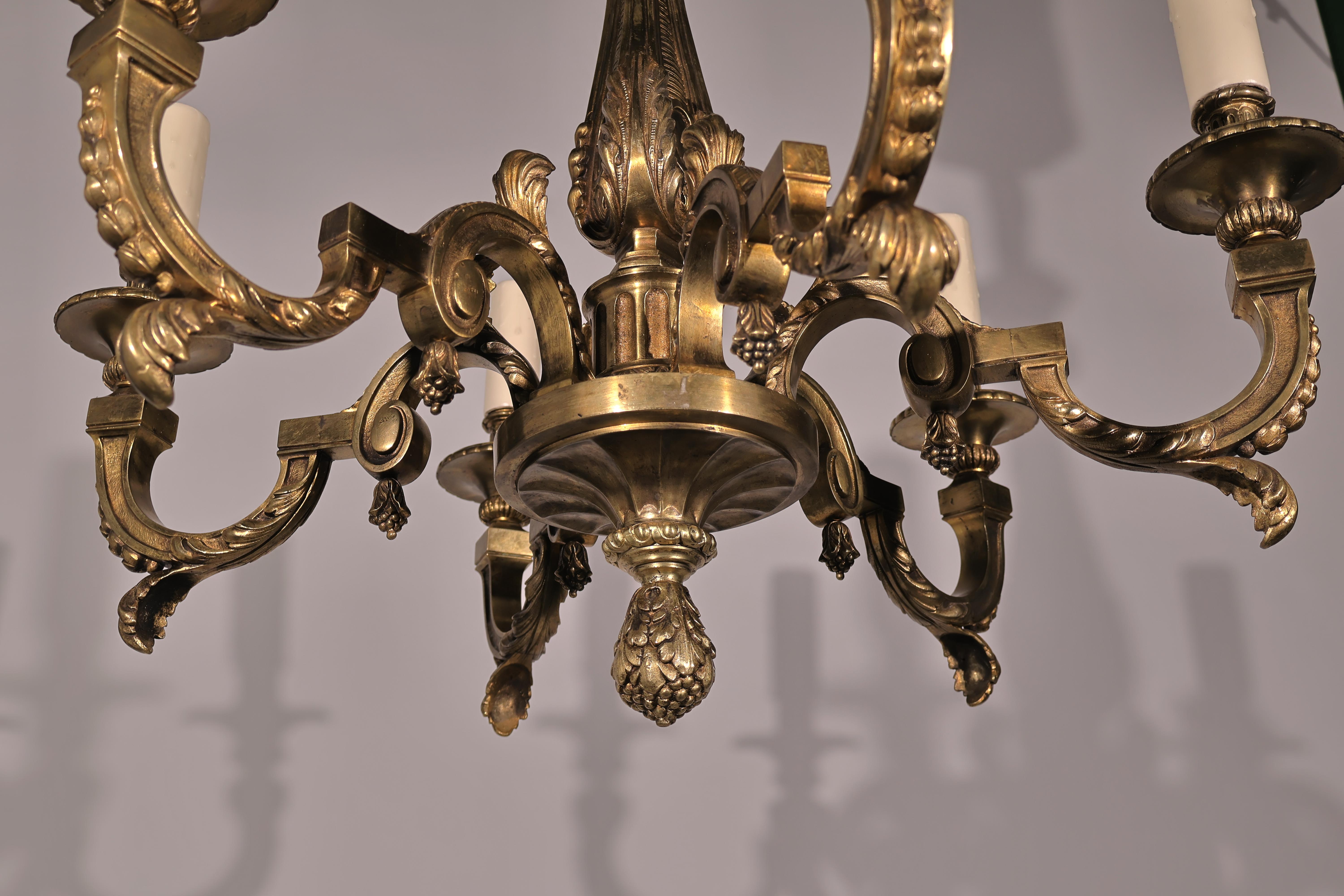 Regency Gilt Bronze Chandelier For Sale