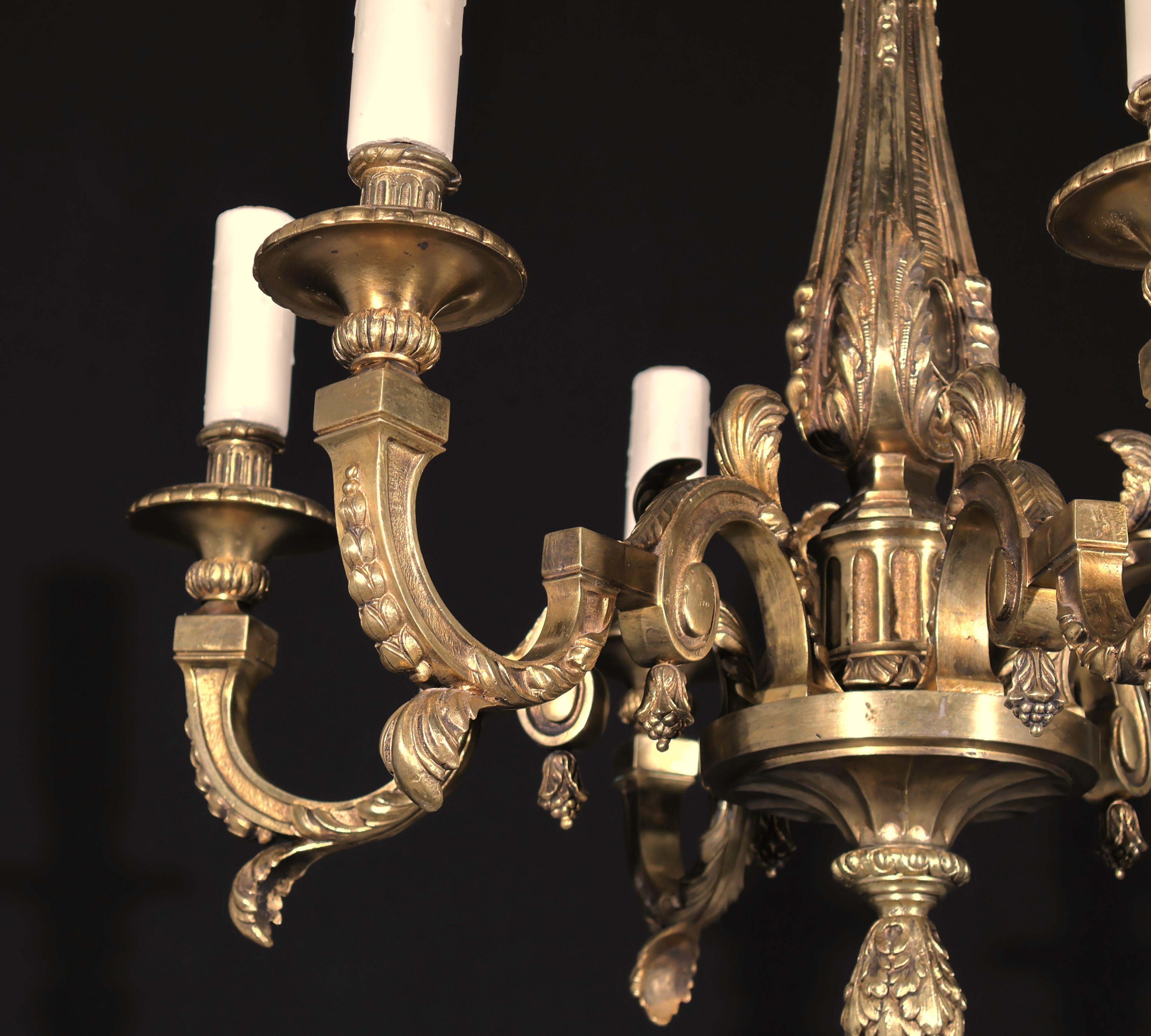 Gilt Bronze Chandelier For Sale 2