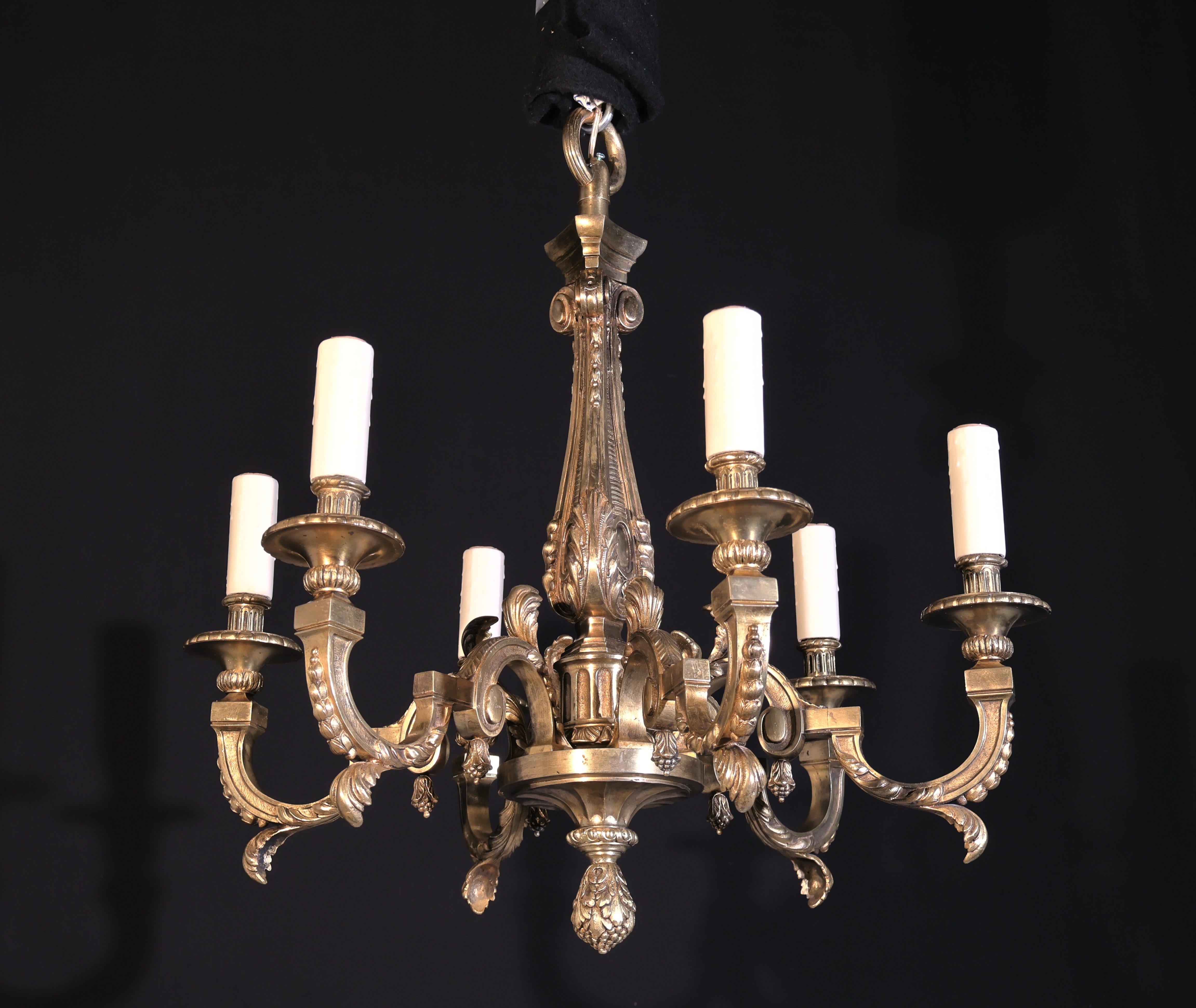 Gilt Bronze Chandelier For Sale 3