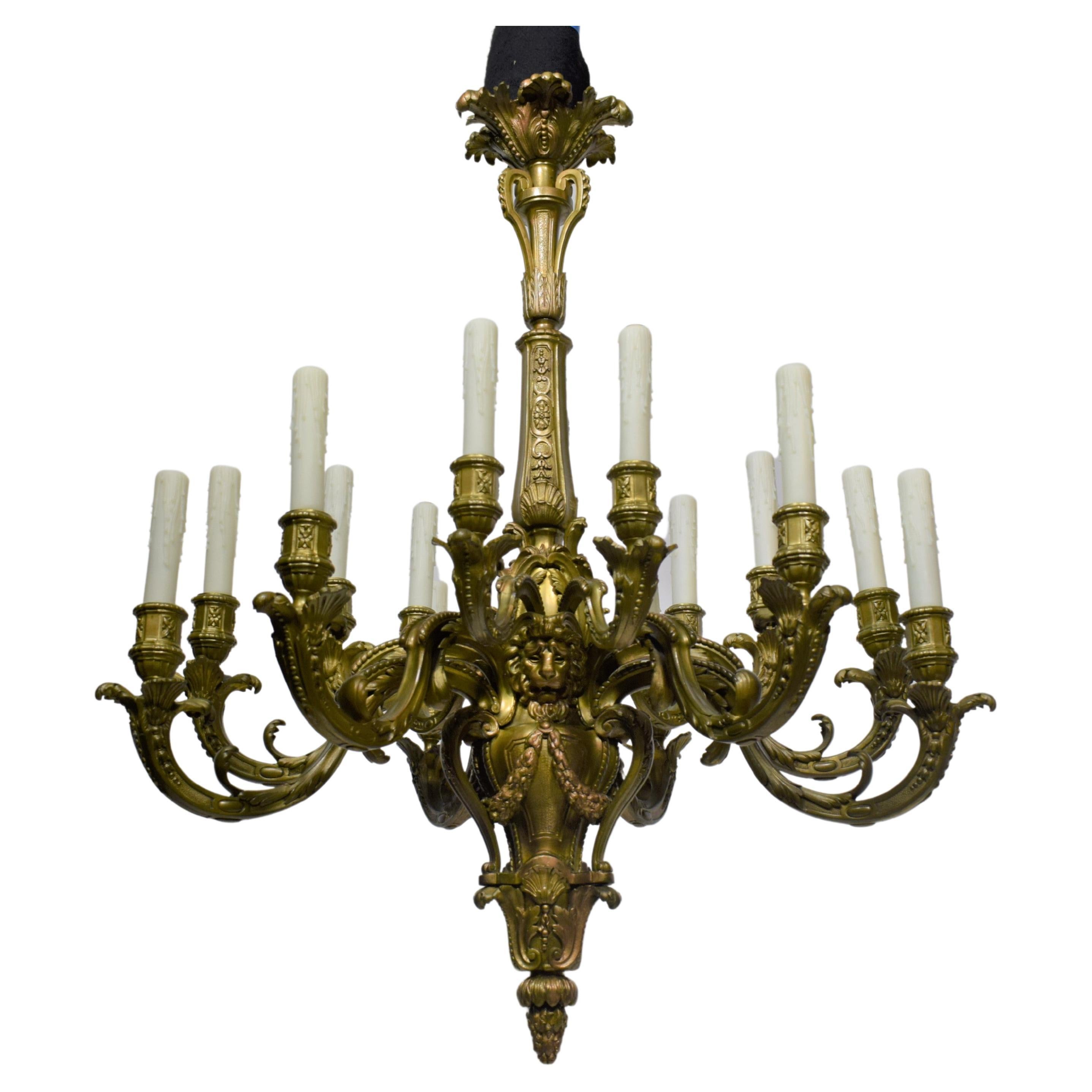 Gilt Bronze Chandelier For Sale at 1stDibs
