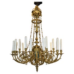 Antique Gilt Bronze Chandelier originally for candles