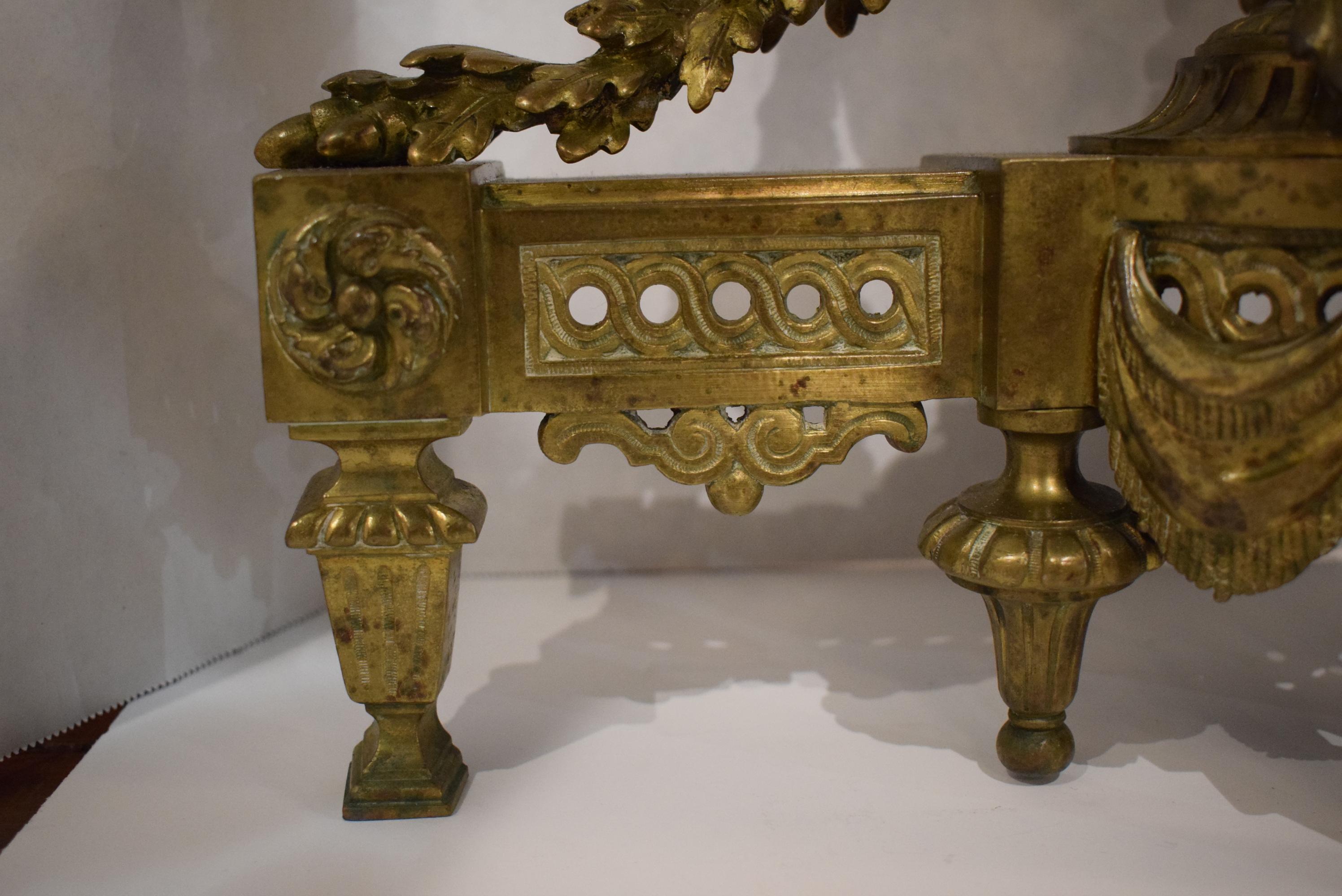 Gilt Bronze Chenets, France, circa 1860 For Sale 1