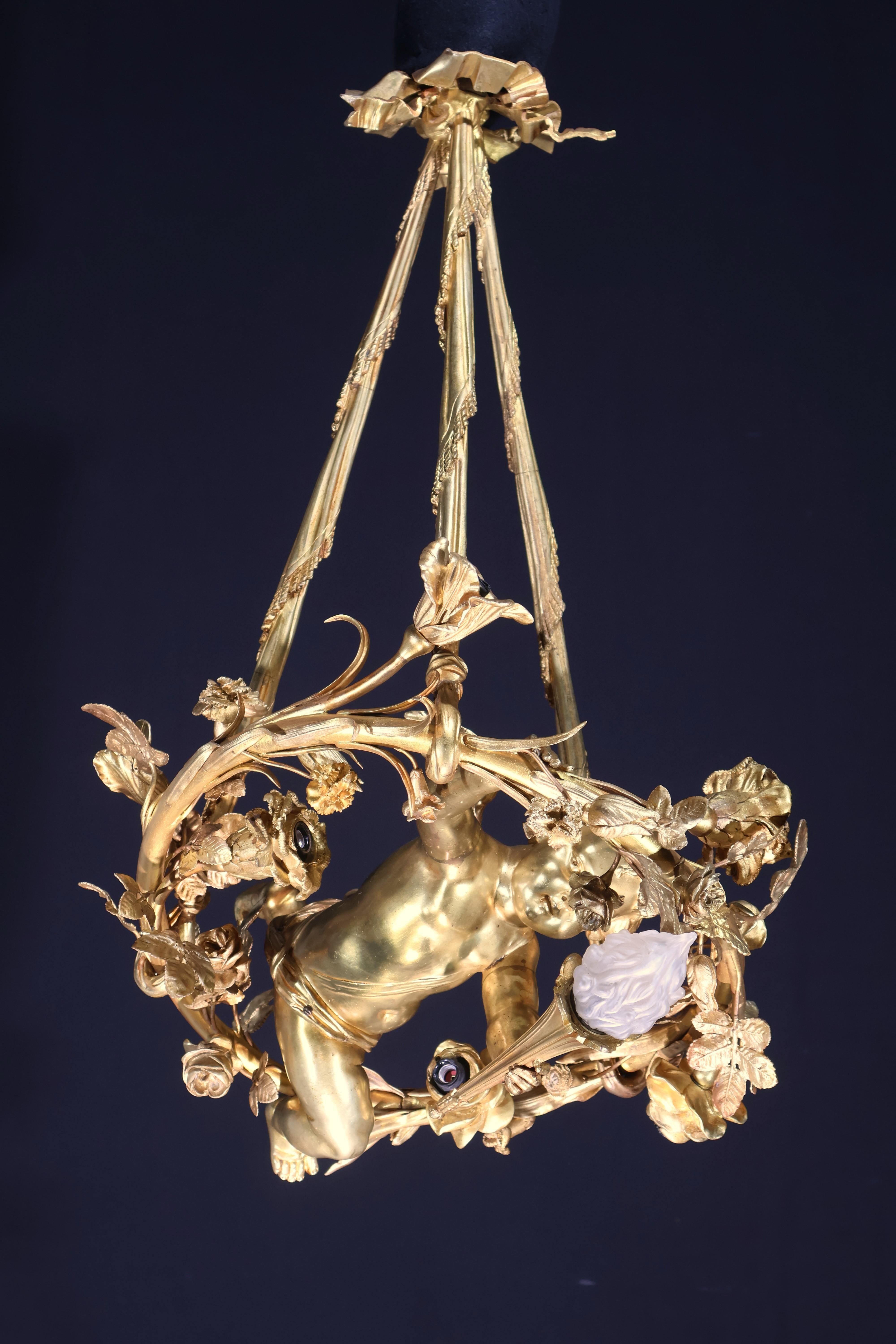 Araña Querubín Bronce Dorado principios del siglo XX en venta