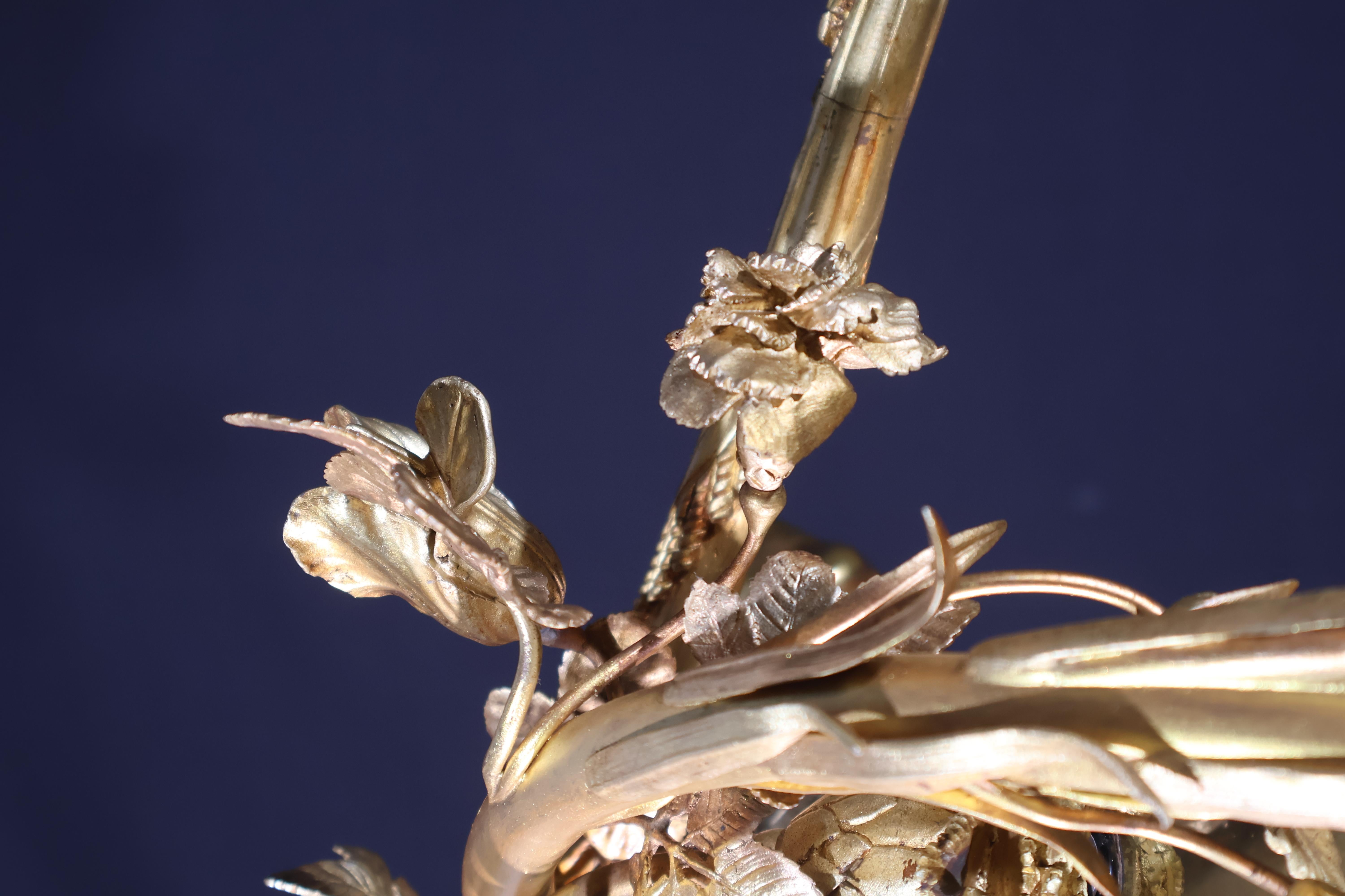 Araña Querubín Bronce Dorado en venta 3