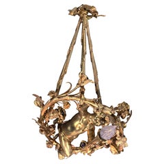 Gilt Bronze Cherub Chandelier