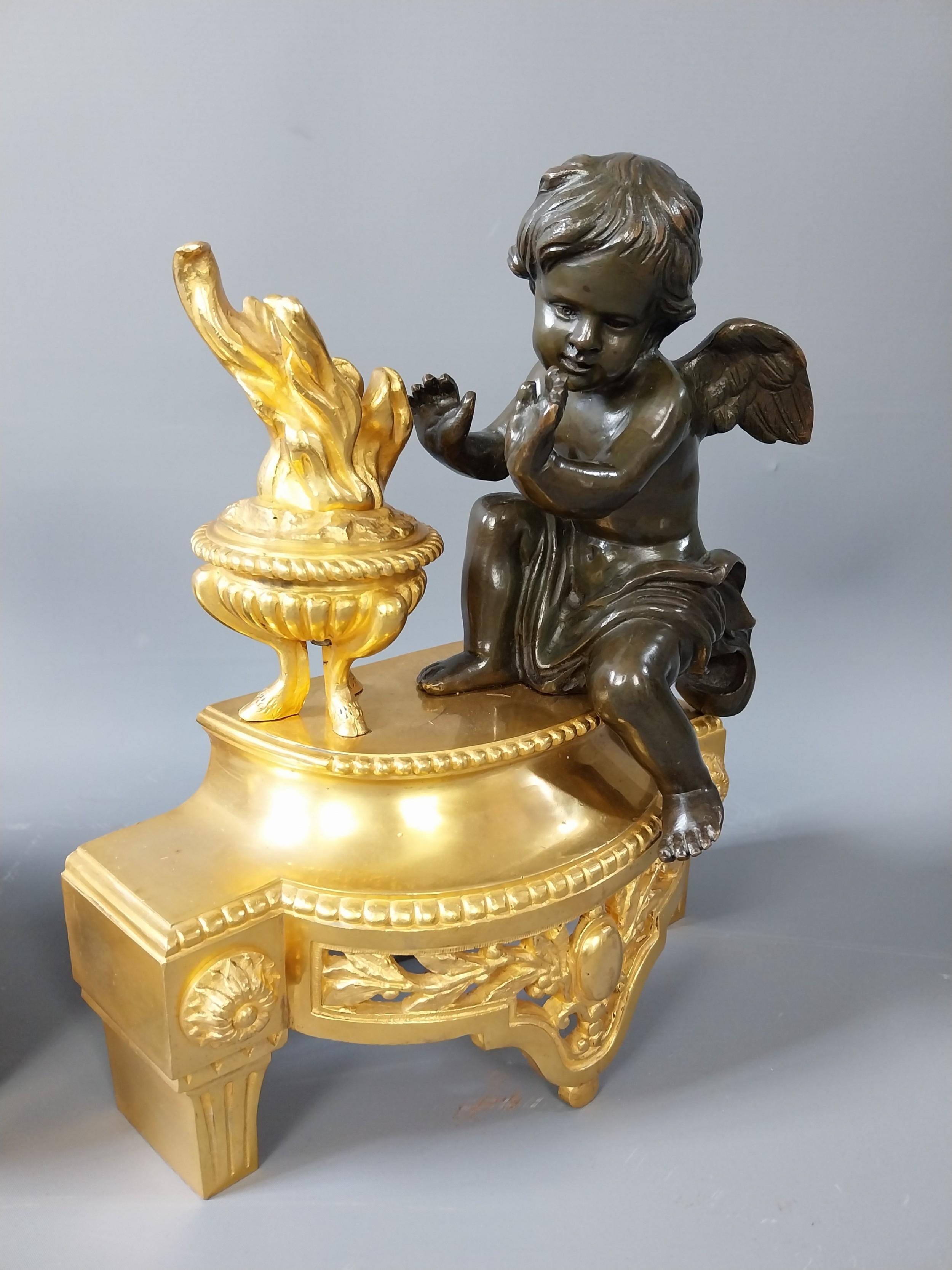 Cherub Chenet aus vergoldeter Bronze im Zustand „Gut“ im Angebot in Staffordshire, GB