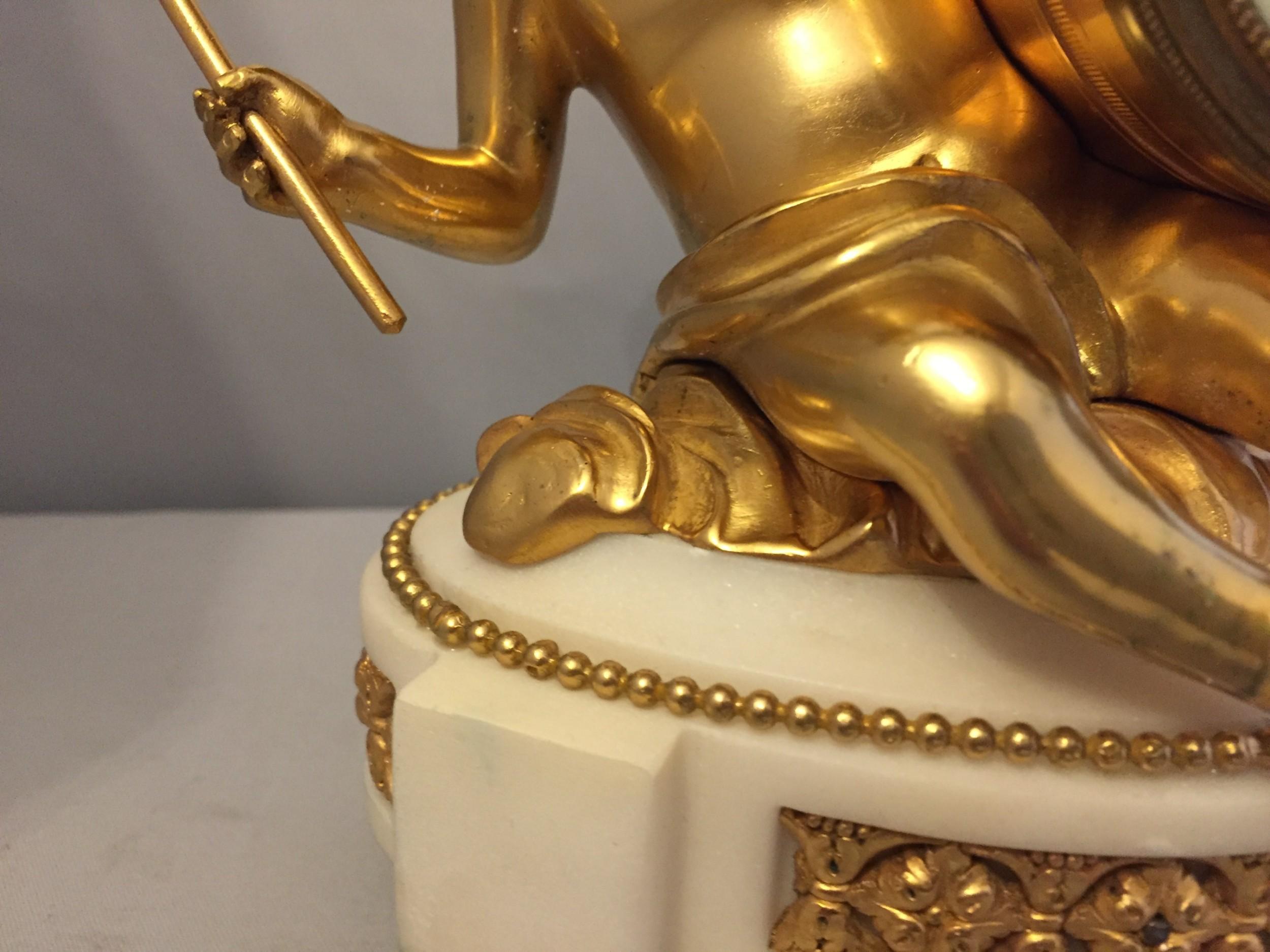French Gilt Bronze Cherub Mantle Clock 19th Century For Sale 1