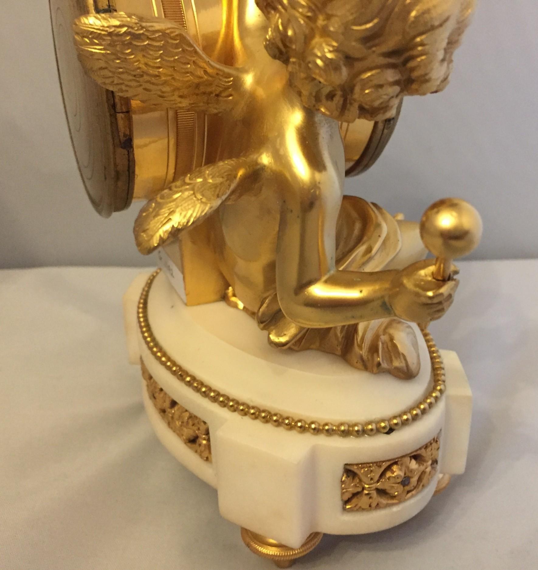 French Gilt Bronze Cherub Mantle Clock 19th Century For Sale 4