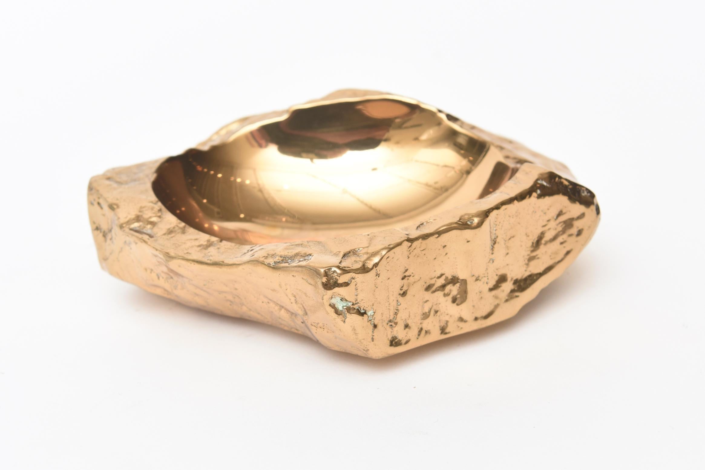Vergoldete Bronze Chunky Nugget-Schale/Skulptur, Ablageschale oder Schreibtischzubehör, Vintage (Französisch) im Angebot