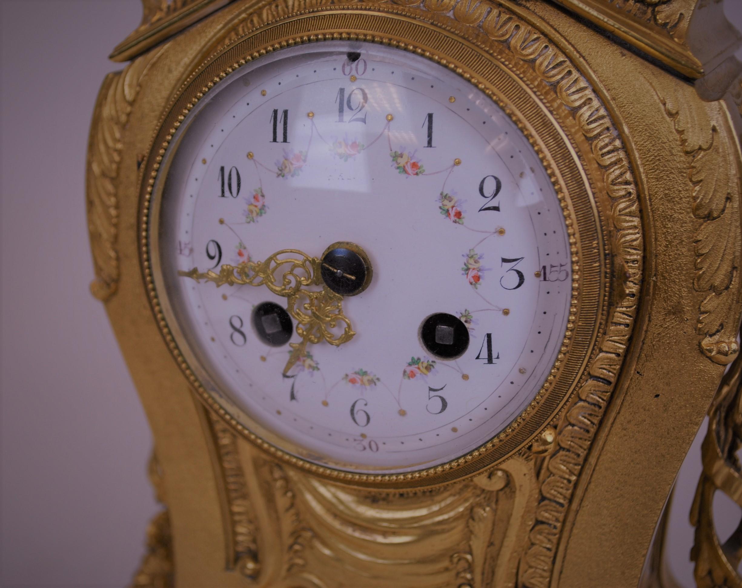 Reloj de Bronce Dorado, Siglo XIX en venta 9