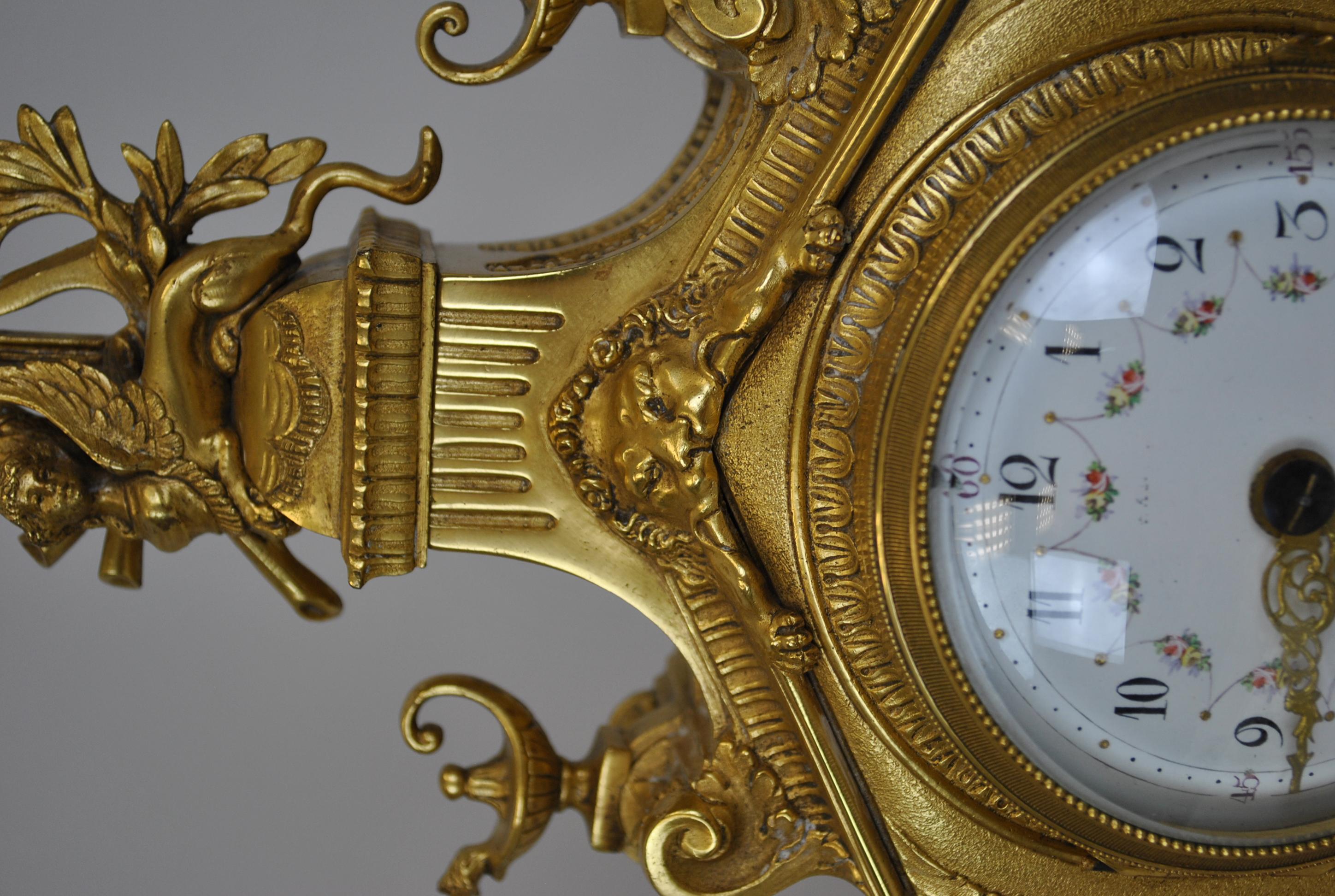 Reloj de Bronce Dorado, Siglo XIX en venta 3