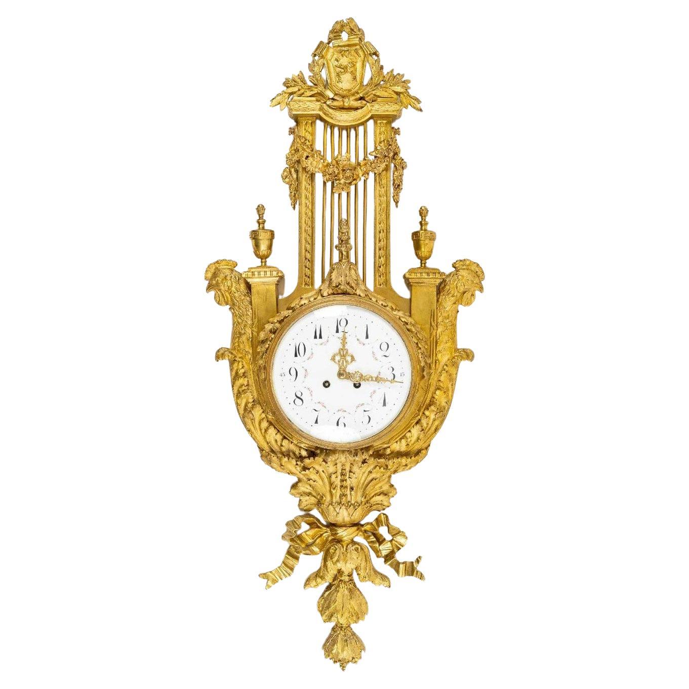 Vergoldete Bronzeuhr, 19. Jahrhundert im Angebot