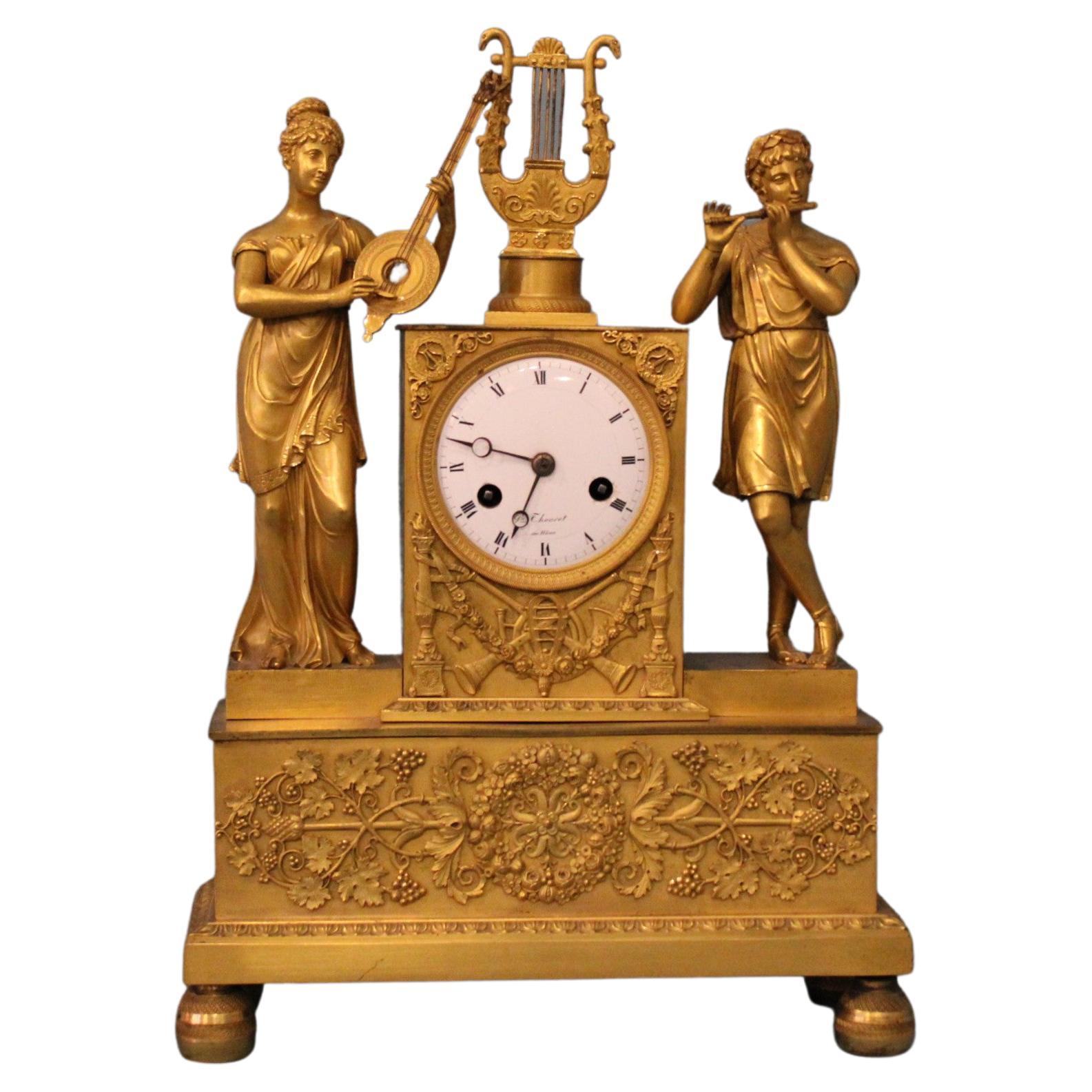 Gilt Bronze Clock For Sale