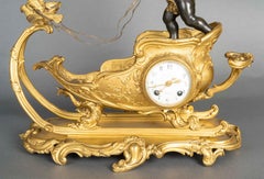 Reloj de bronce dorado, época de Napoleón III, siglo XIX.