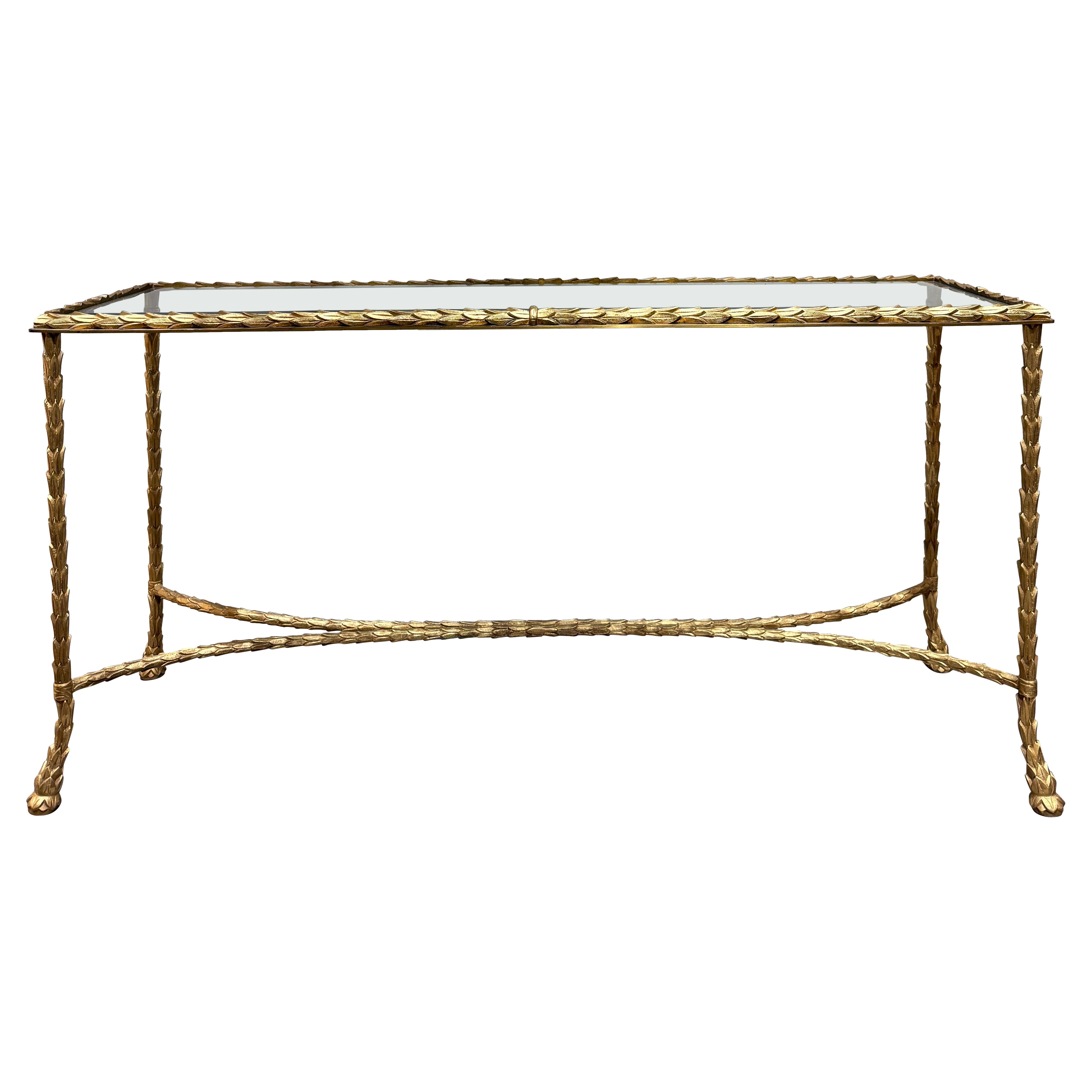 Console in bronzo dorato Maison Bagues circa 1970